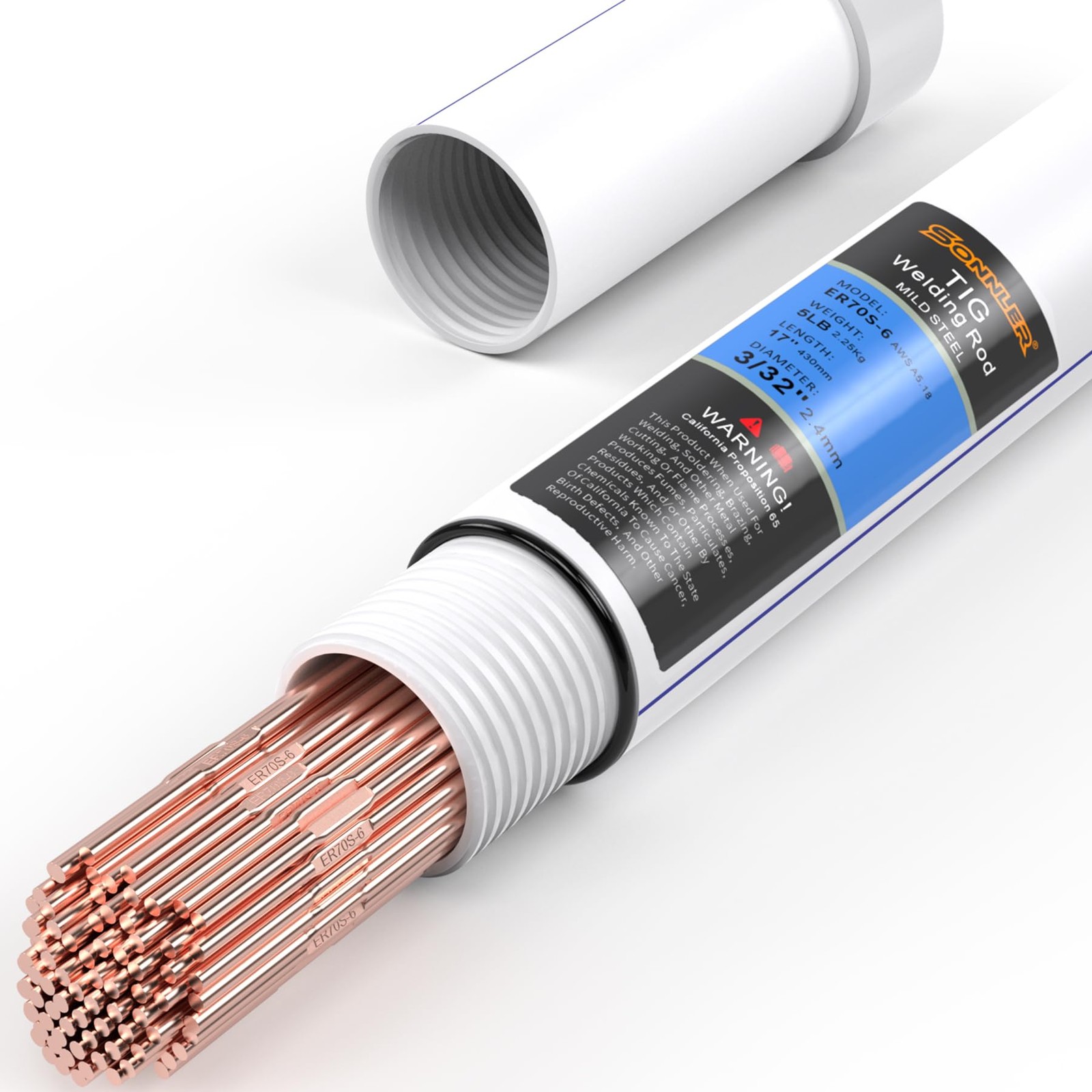Mild Steel TIG Welding Rod ER70S-6 Welding Filler Rod 3/32″ x 16″ 5LB, Low Sp…