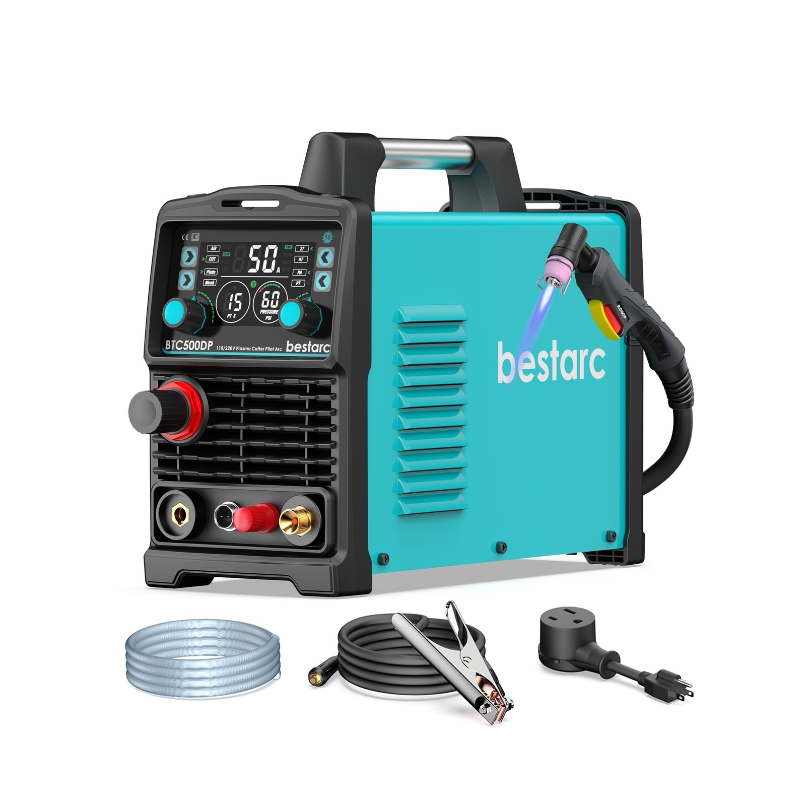 bestarc Pilot Arc Plasma Cutter, [Large LED Display][Air Sensor] 50A Plasma C…