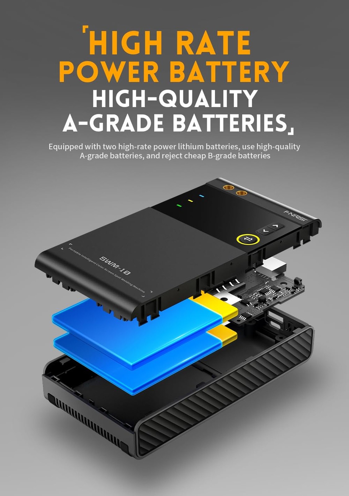 FNRSI Battery Spot Welder, 5000m Portable Handheld Spot Welder Double Pulse 4…