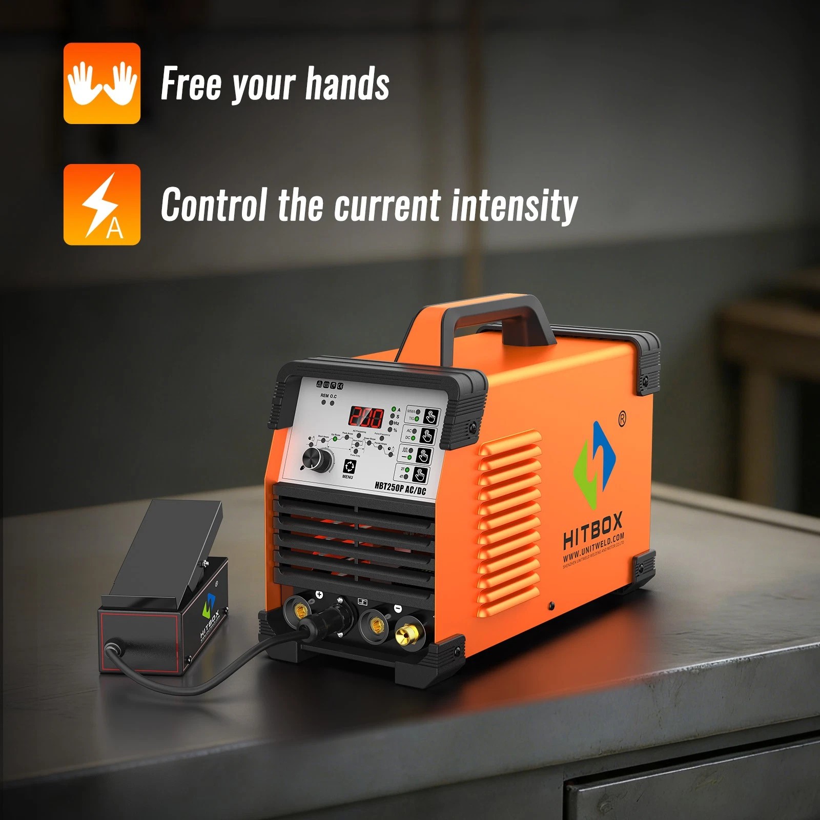 200A 220V AC/DC HF Pulse TIG Stick Welder 2T/4T Aluminum Welding&Foot Pedal US