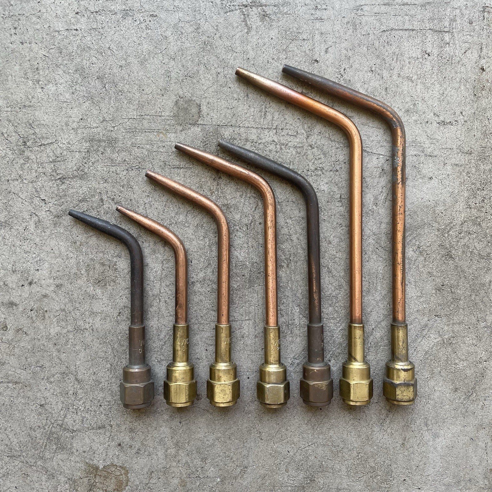 Lot of 7 Genuine Victor Welding Brazing Torch Nozzle Tips 0-T13 to 4-T13