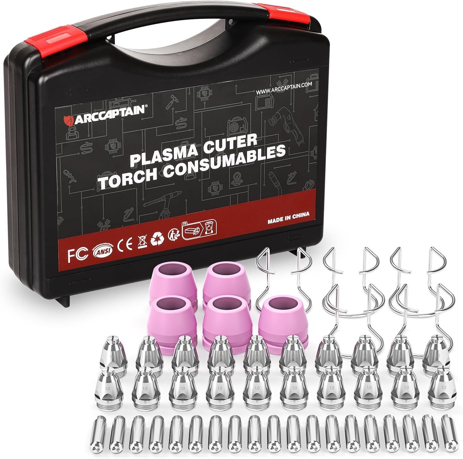 ARCCAPTAIN AG-60 Plasma Cutter Torch Consumables, 50Pcs .040” 50PCS-.040″