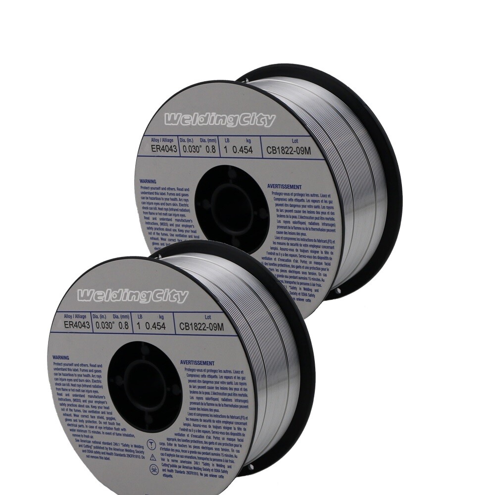 WeldingCity® 2-pk Aluminum MIG Welding Wire ER4043 .030″ (0.8mm) 1-Lb Roll | USA