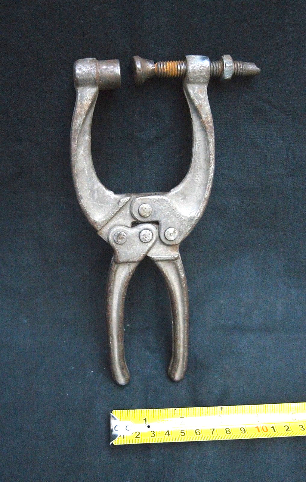 DETROIT STAMPING ADJUSTABLE WELDING CLAMP DA-STA-CO 1 1/2 ” jaws 8″long EX COND.