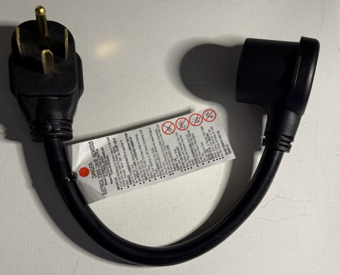 1.5 FT Adapter Power Cord N14-30P to N10-30R Dryer Washer Welder Cord