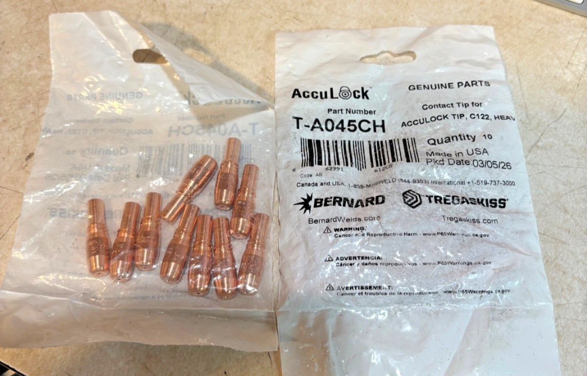 20 NEW Genuine Bernard .045 AccuLock S Contact Tip for MDX MIG Gun (T-A045CH) S2