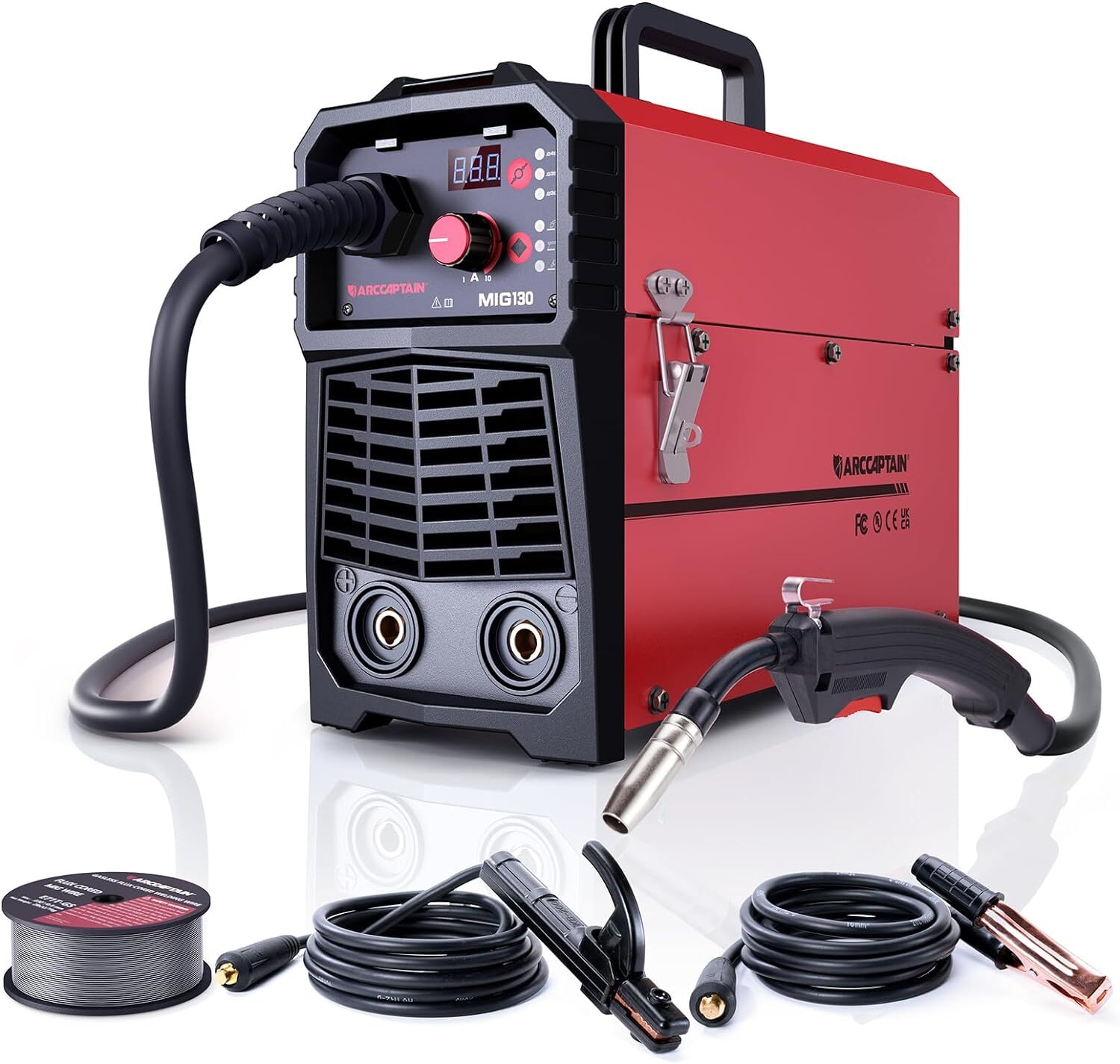 ARCCAPTAIN 130A MIG Welder, 110V Flux Core /Lift TIG/Stick 3 in1 Welding Machine