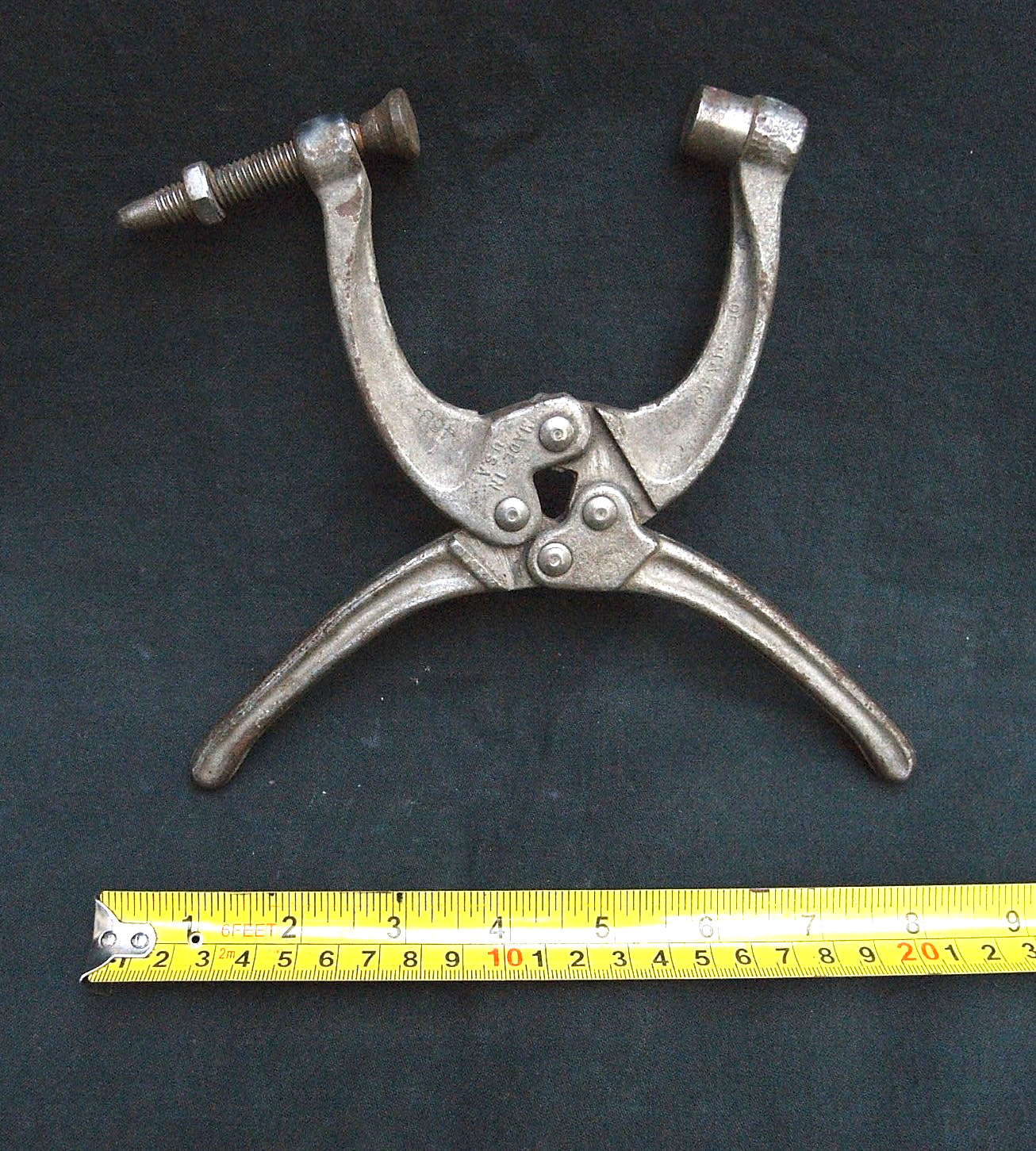 DETROIT STAMPING ADJUSTABLE WELDING CLAMP DA-STA-CO 1 1/2 ” jaws 8″long EX COND.