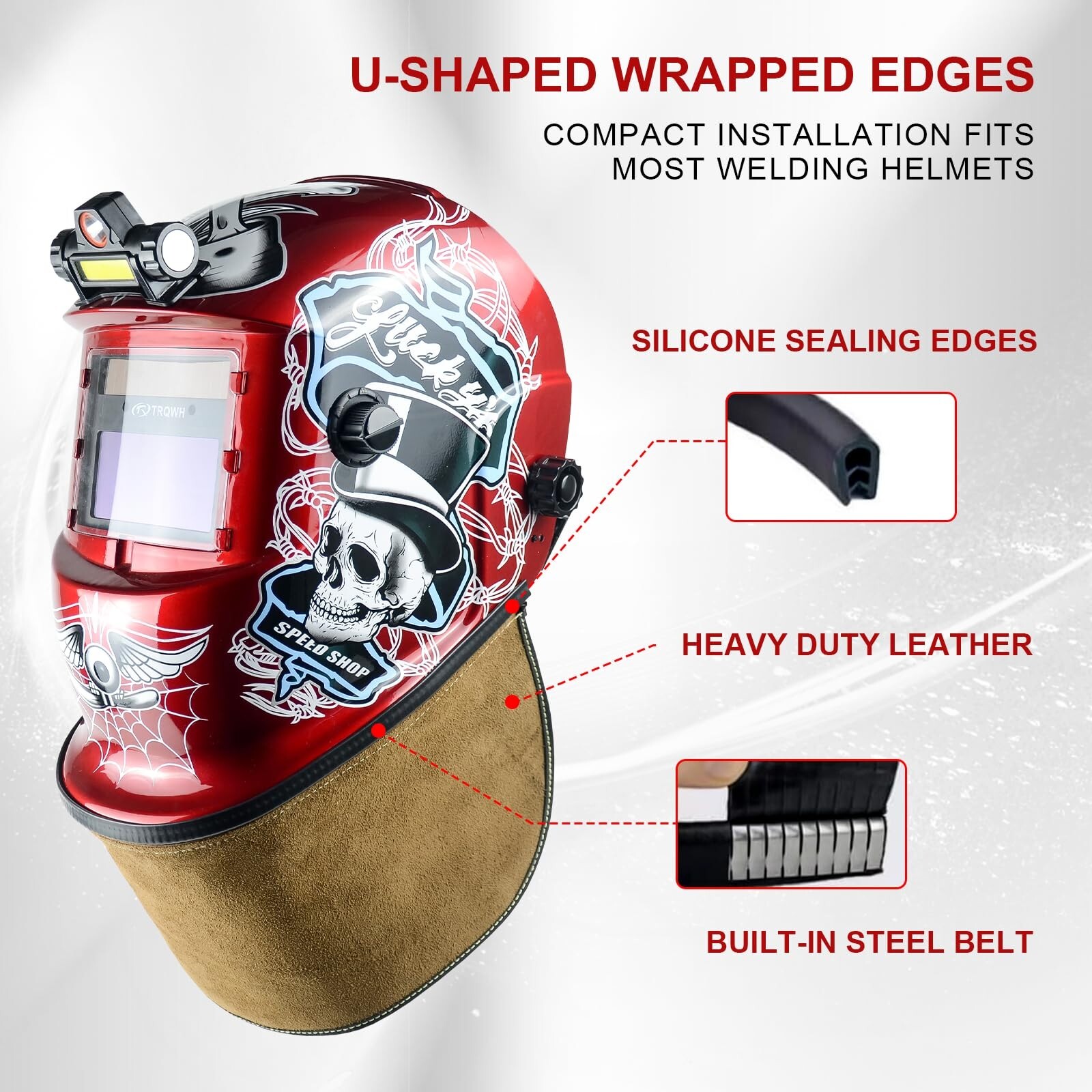 TRQWH Welding Helmet Bib Extended Wrap-Around Cover with Press Fit Seal