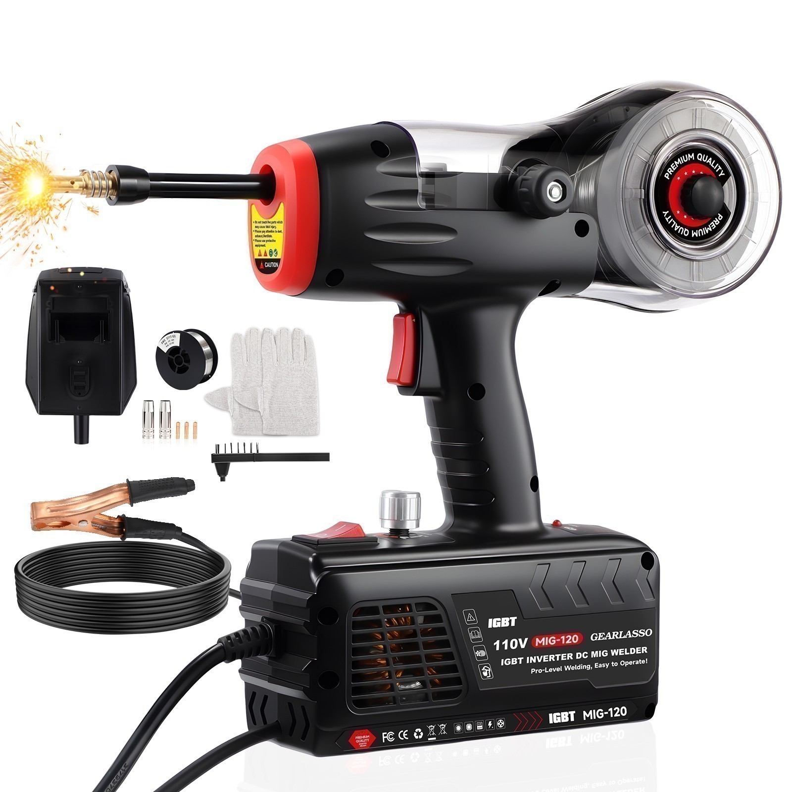 Portable Handheld MIG Welder 120A 110V Gasless Mini Welder Machine MIG-120