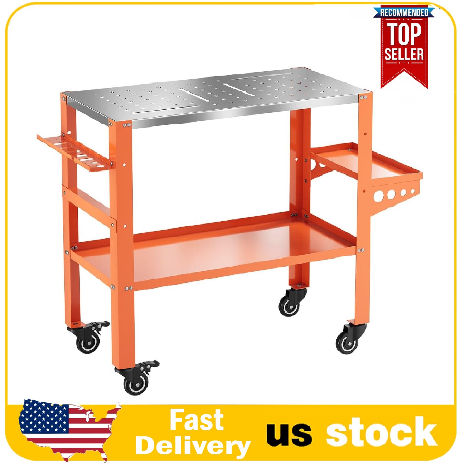 Heavy Duty Welding Table ,36″x18″ Welding Workbench Table Cart 1200 lbs Capacity