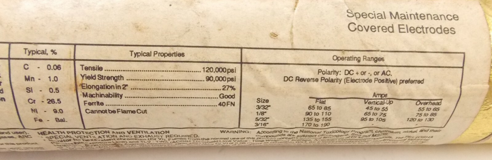 5 LBS ARC ROD 1/8″ McKAY #GP GENERAL PURPOSE,120,000 PSI ELECTRODES HI STRENGTH