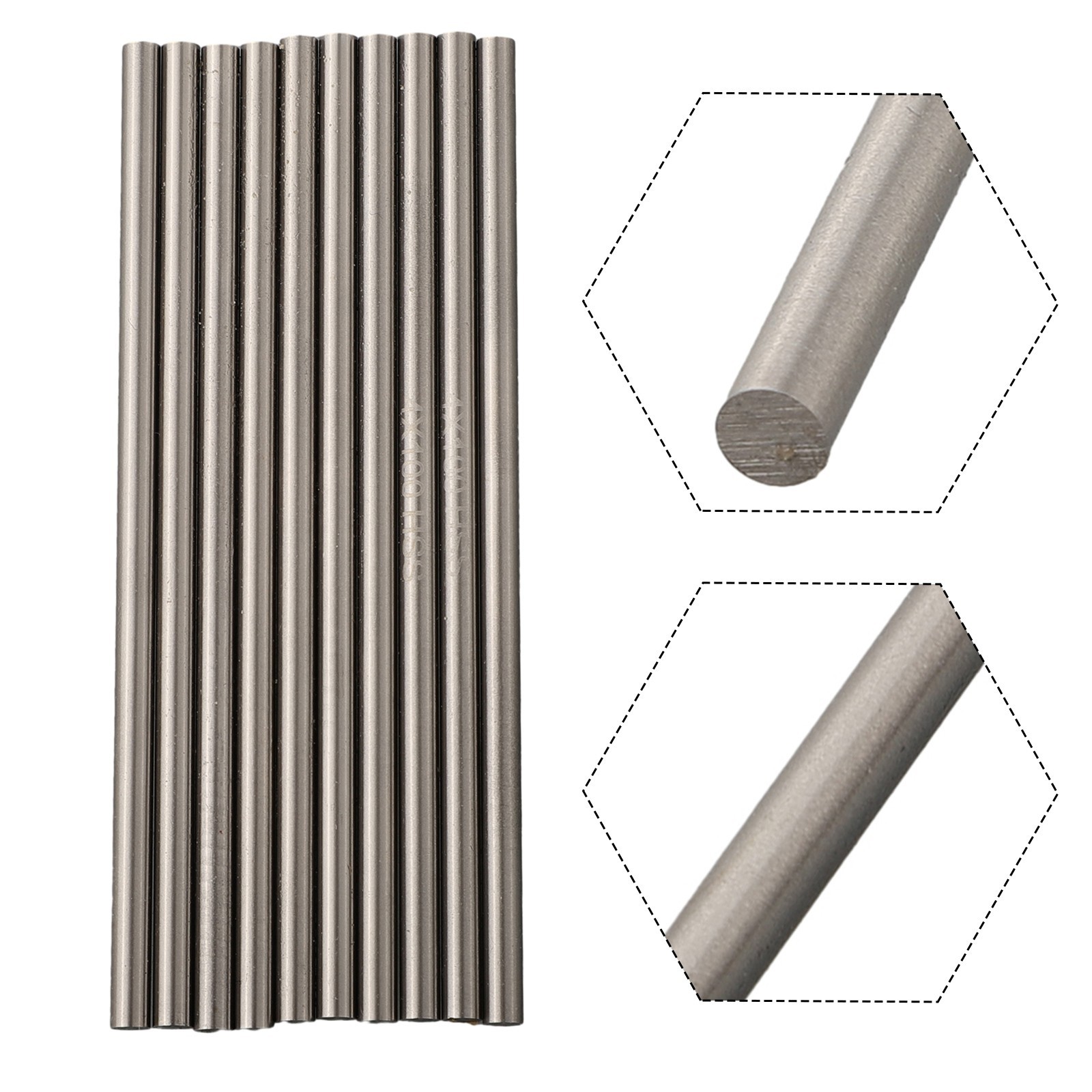 Round Bar Steel Rod Lathe Tool Portable Silver Steel Rods Straight Shank