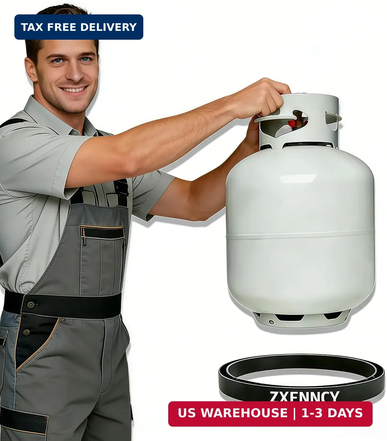 Propane Tank Holder – Heavy Duty Rubber Base Stand for 20, 30, 40 lb Cylinders,