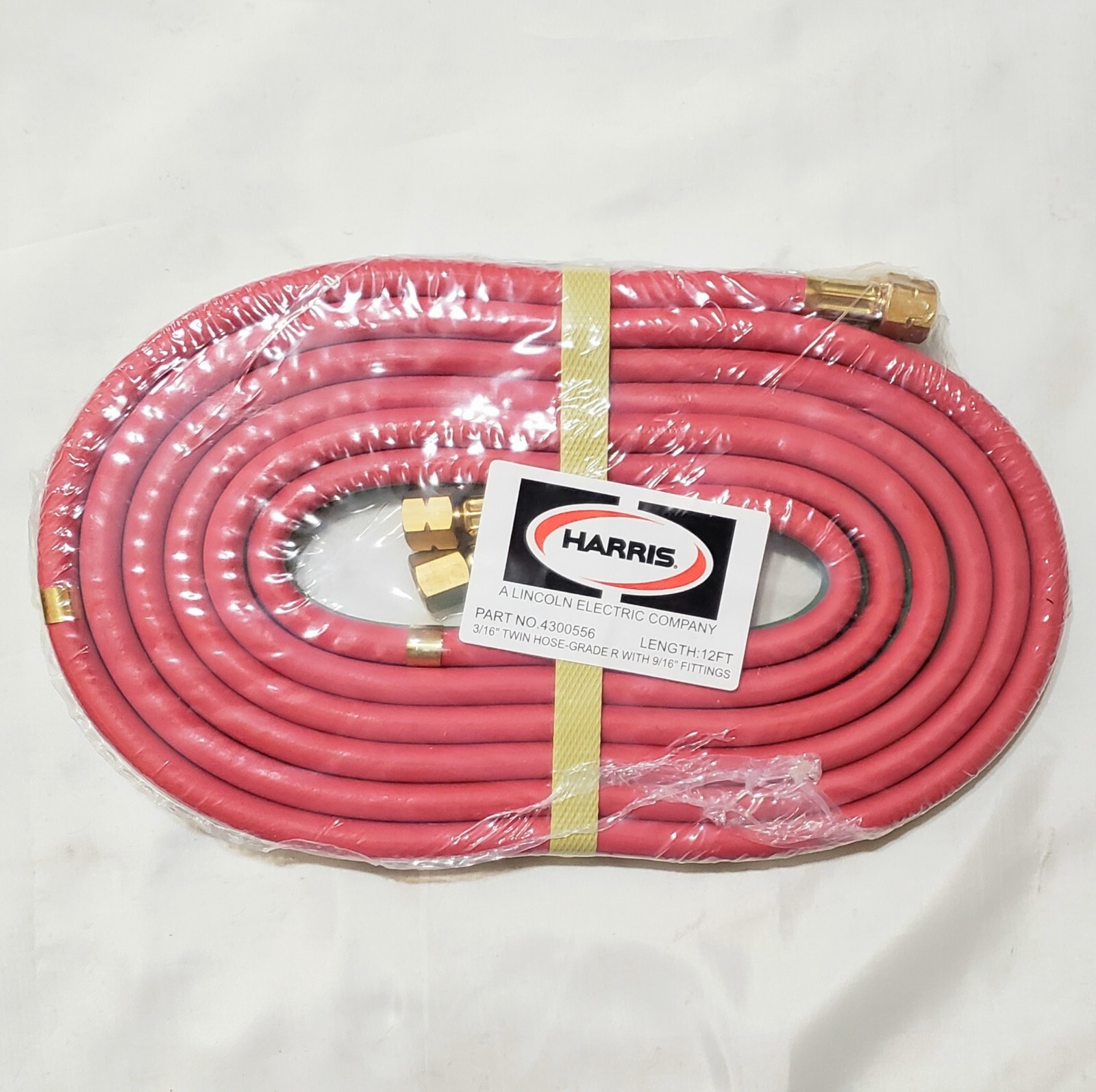 Harris 3/16 Grade R 12 FT Twin Welding Hose Torch B Size Connections