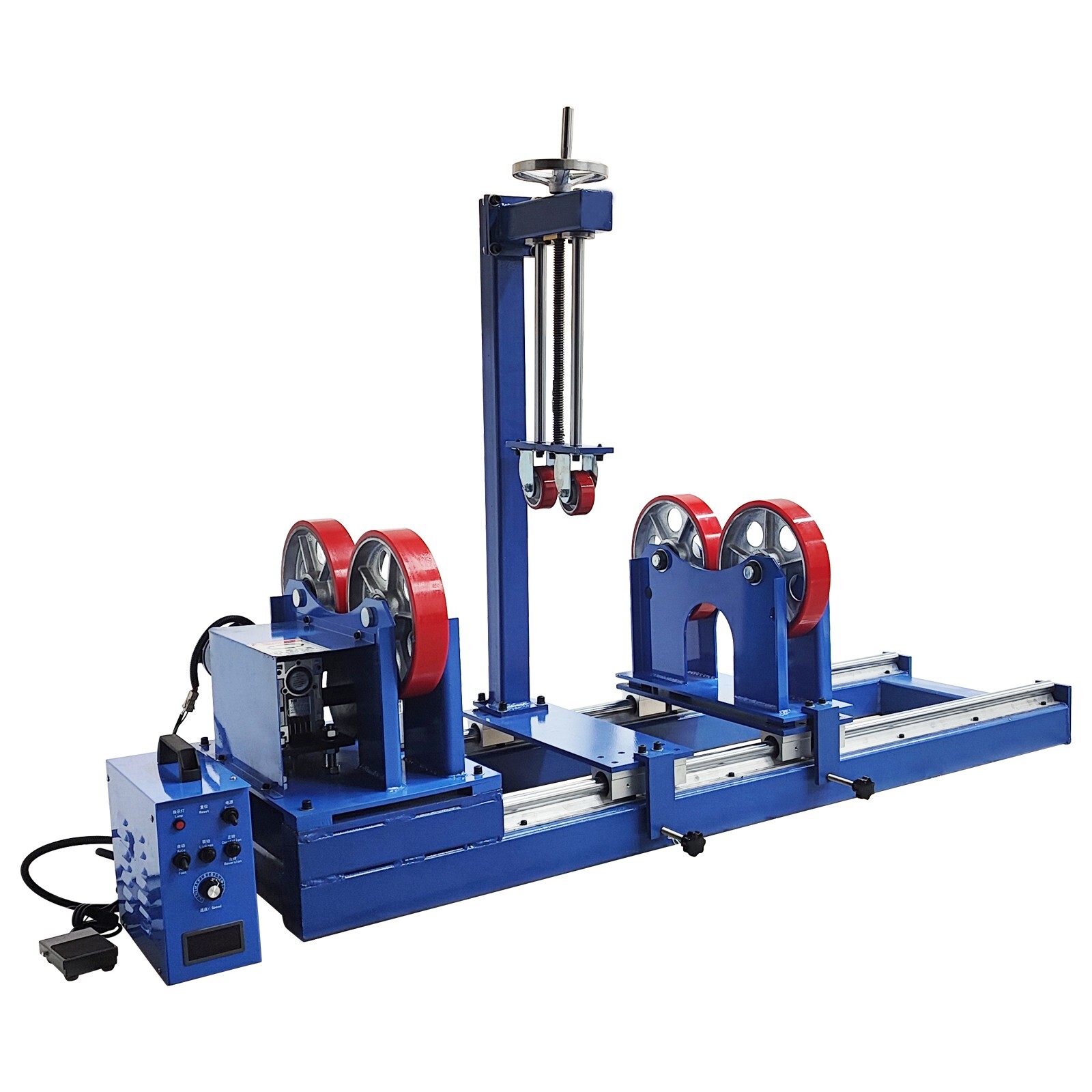 110V 2200 lbs/1 Ton Welding Turning Roller w/Sliding Rail and Wheel Press Frame