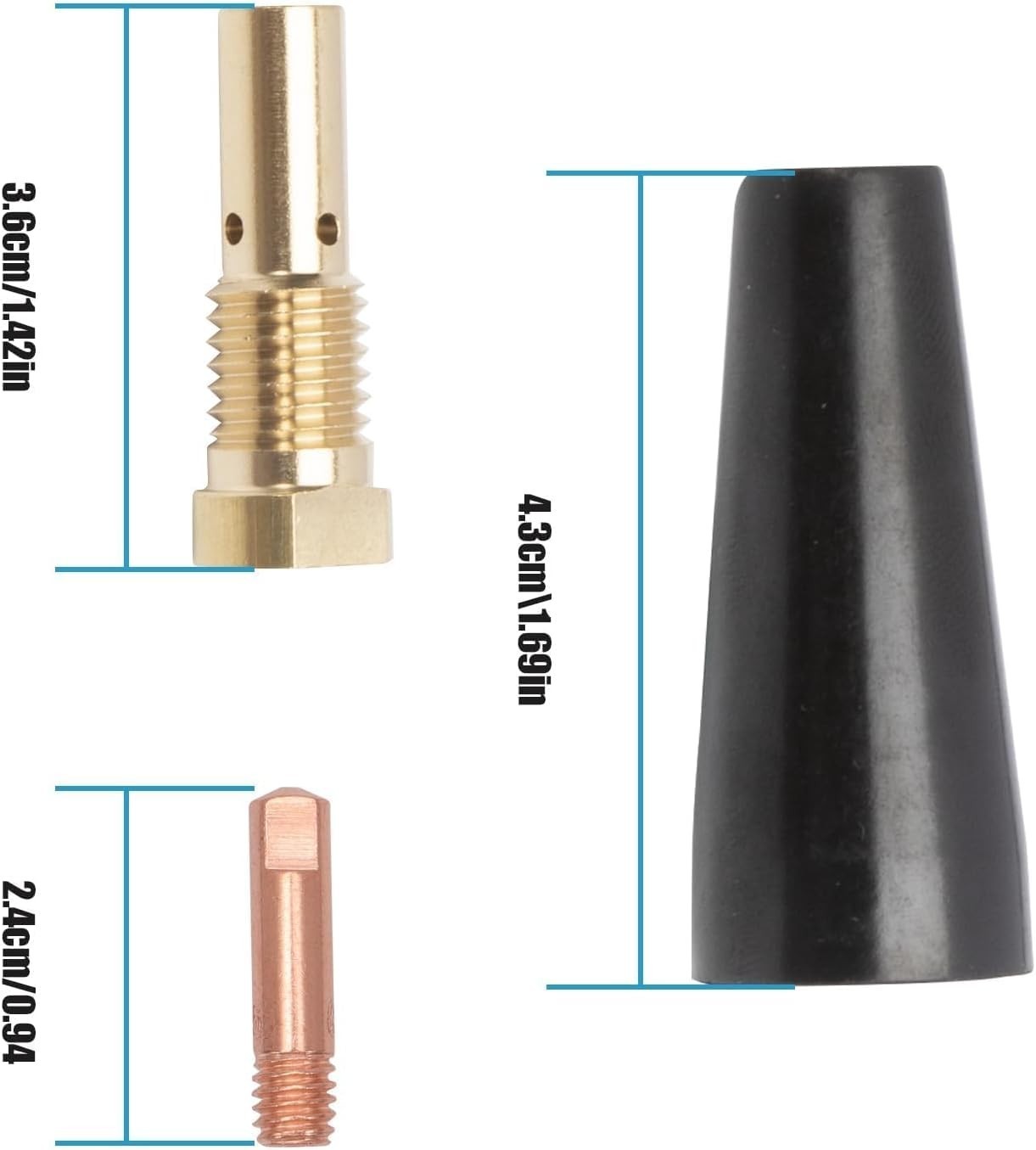 14PCS Flux Core Gasless Nozzle Tips Kit Compatible for Century FC90 80GL,Forn…