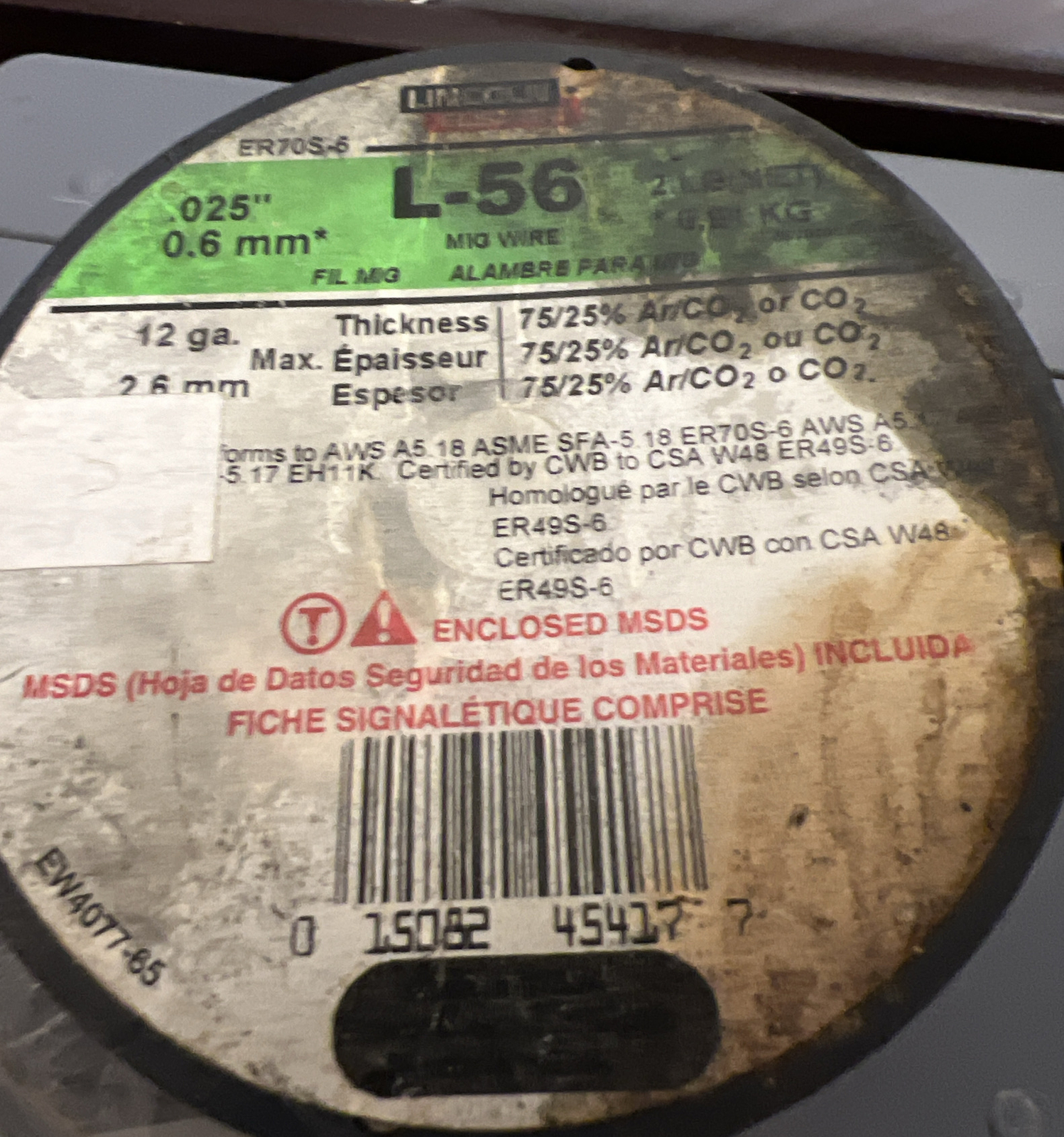 Lincoln electric 0.25 L-56 2 lb SuperArc Copper Coated Welding Wire