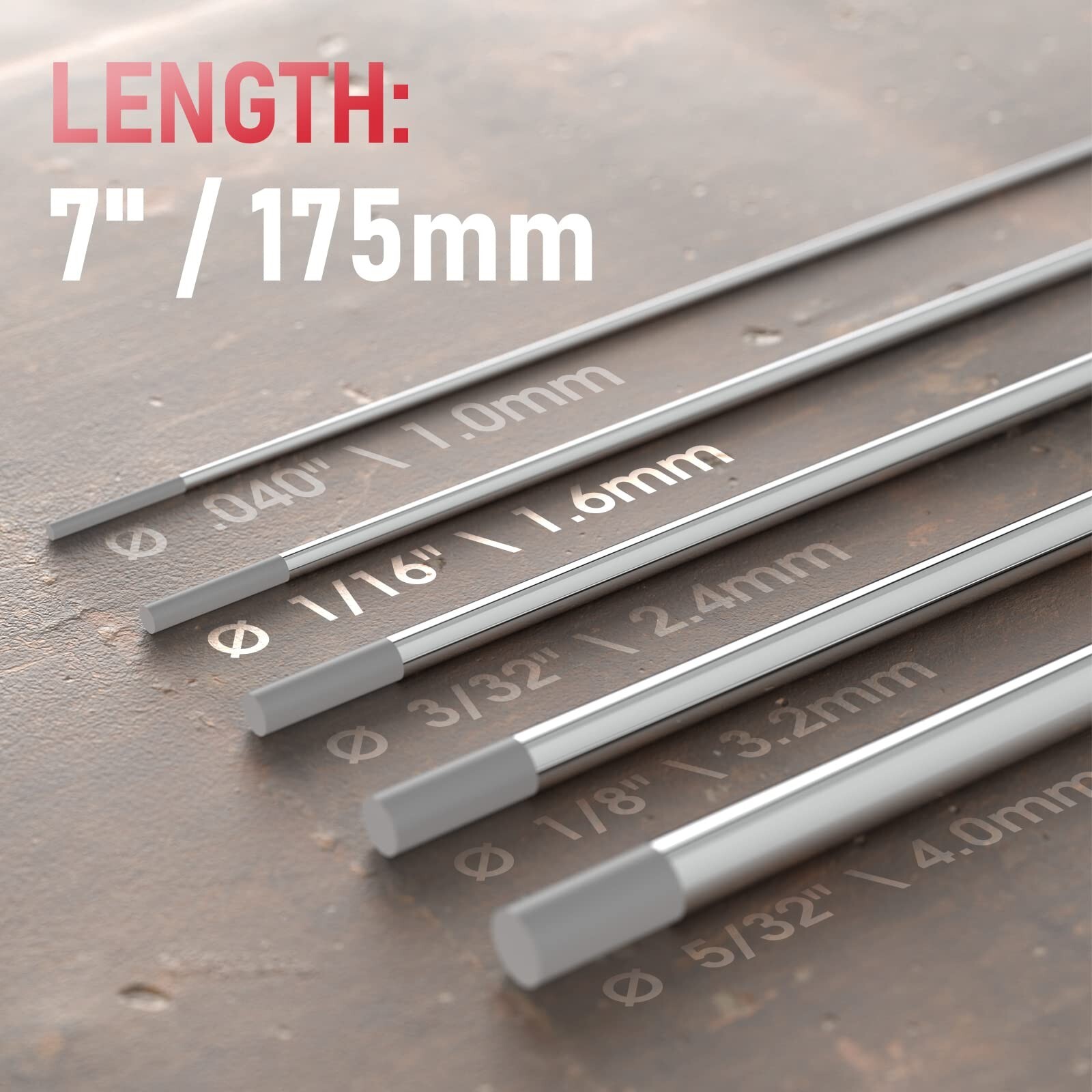 YESWELDER TIG Welding Tungsten Electrode 2% Ceriated 1/16″ x 7″ (Gray, WC20/E…