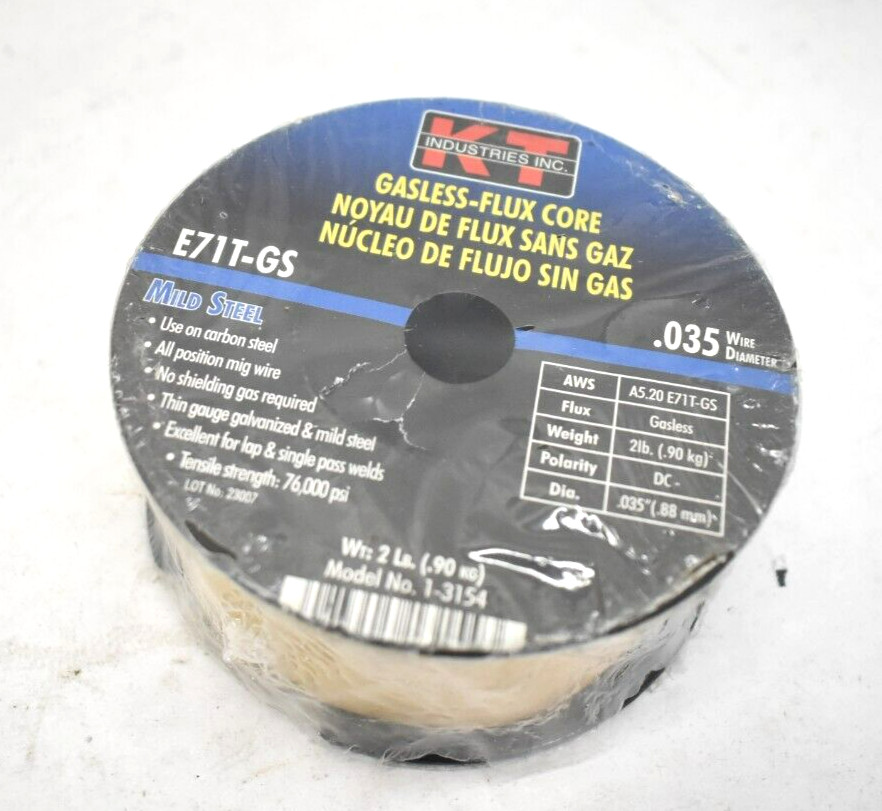 KT Industries Gasless Flux Core MIG Wire 2lbs .035″ Mild Steel E71T-GS