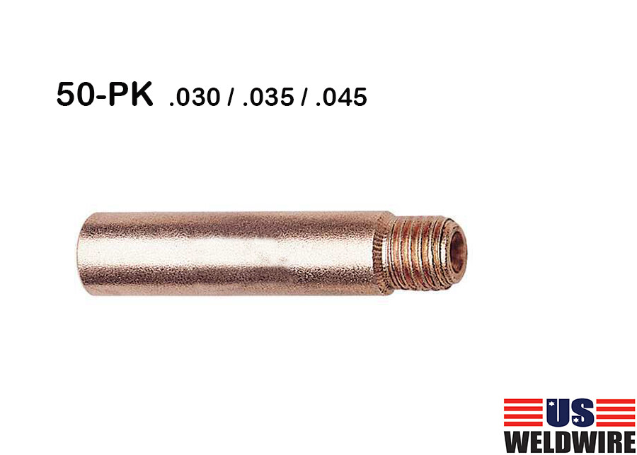 MIG Welding Gun Contact Tip 50-PK for Tweco #2 Lincoln 200 – 400A .030 .035 045