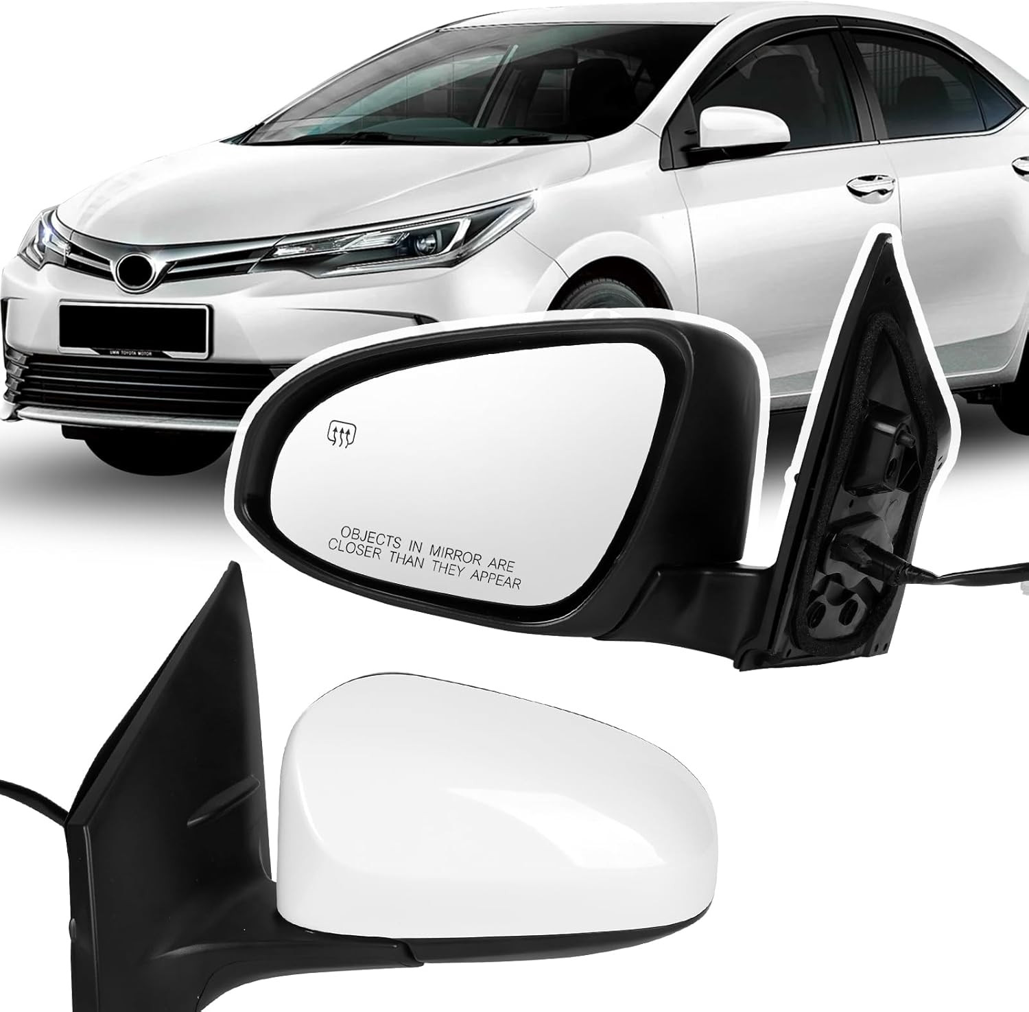 Left Driver Side Door Mirror Assembly Replace for 2014-2019 Toyota Corolla, with