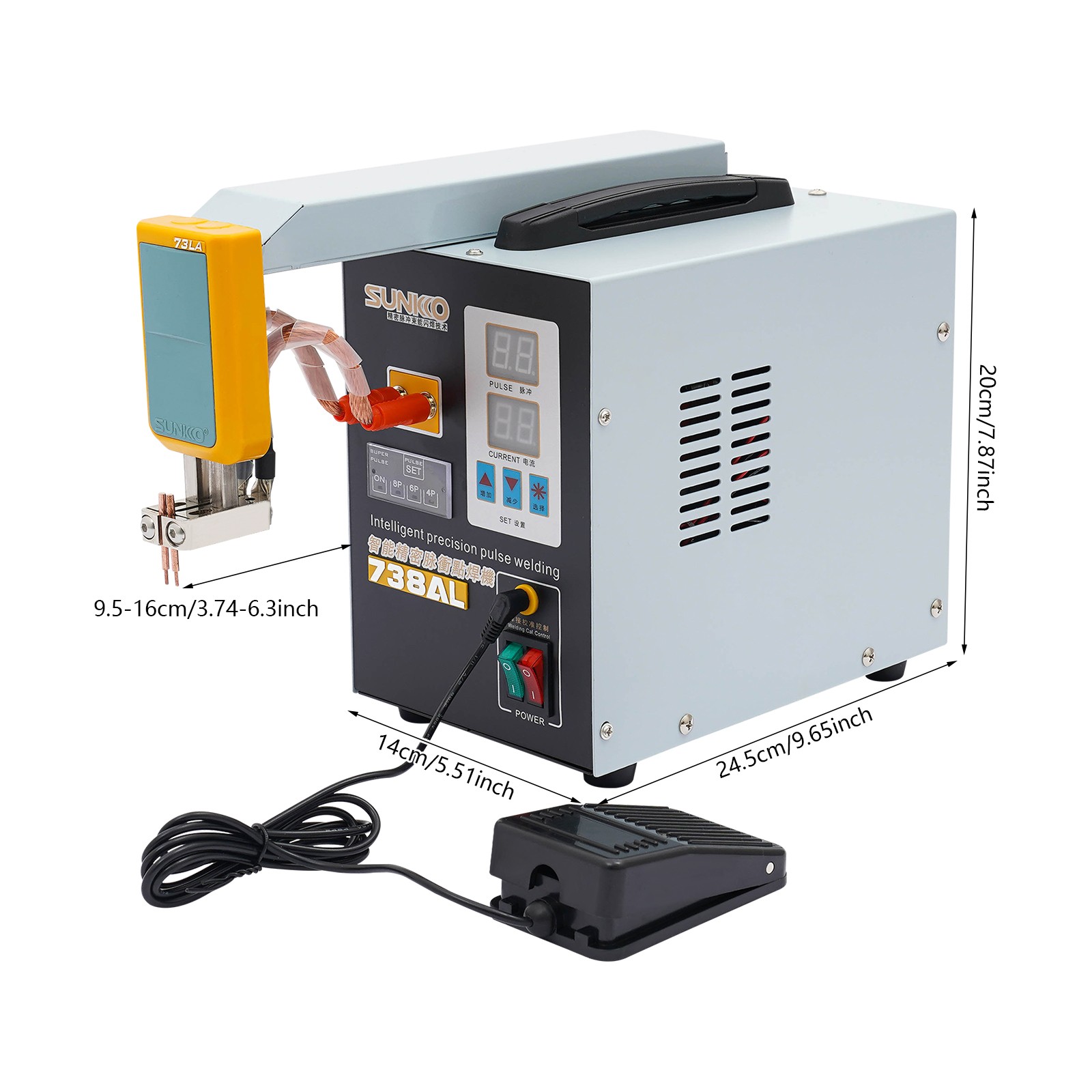 SUNKKO 738AL Battery Pulse Spot Welder for Soldering & Welding Machine 3.6KW NEW