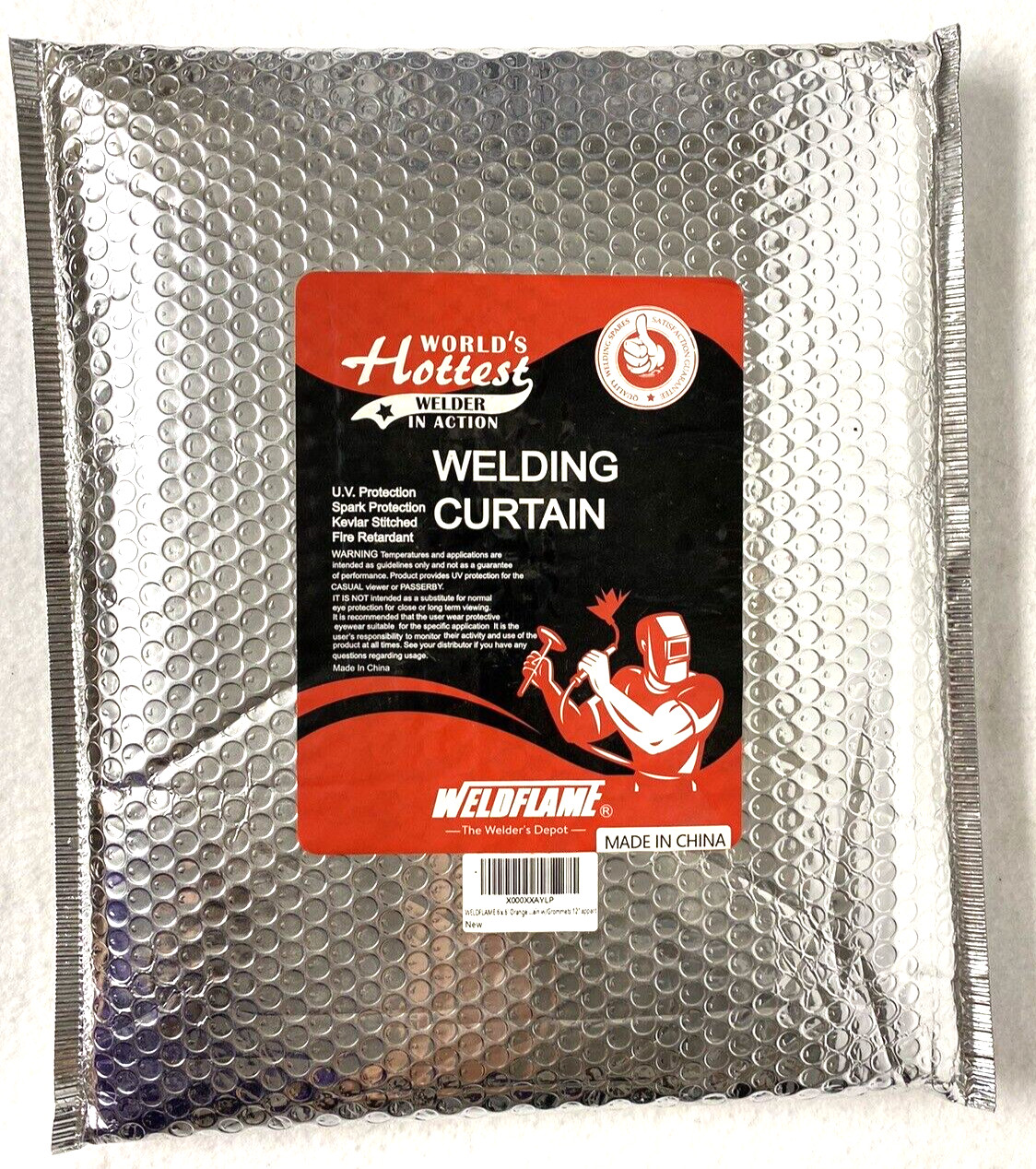 WELDING CURTAIN,WELDFLAME,6×6′,UV FLAME SPARK RETARDENT,WELDER’S DEPOT,BLANKET:)
