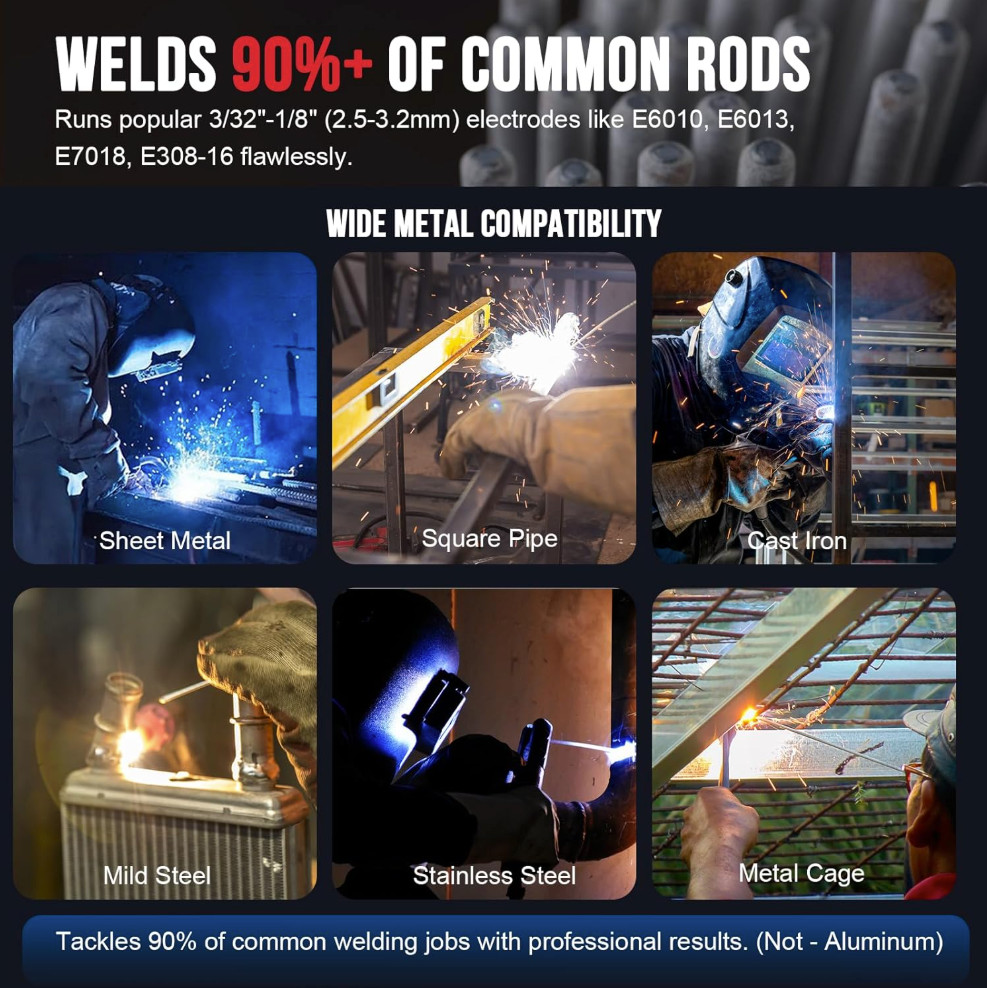 250Amp Stick Welder 110V/220V Dual Voltage, with LED Display ARC Welding