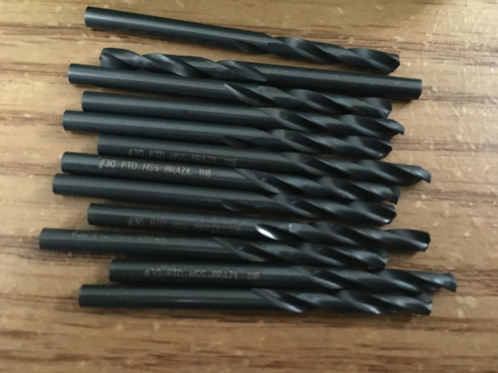 (12) #30 HSS 135° Steam Tempered Finish Screw Machine Drill