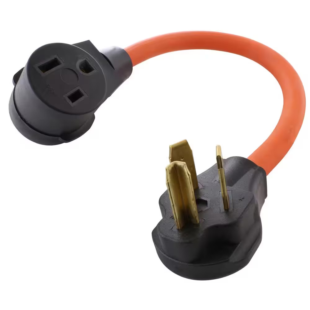 10/3 STW 1.5 Ft. Welder Adapter Cord 3-Prong 10-30P Dryer Plug to 6-50R Welder O