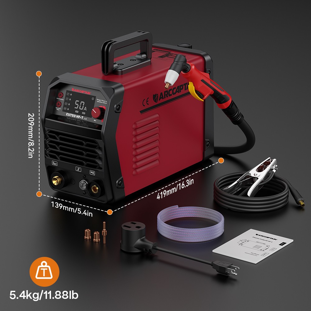 ARCCAPTAIN Plasma Cutter 50A CUT50 HF High-frequency Digital 3/4″ Cutting 2T/4T
