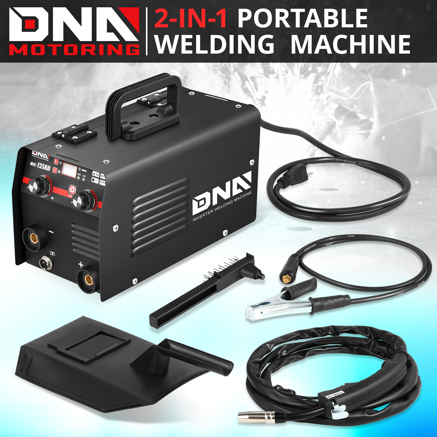 3-IN-1 for Various Metal Materials Lightweight TIG/MMA/MIG-Welder Machine Black