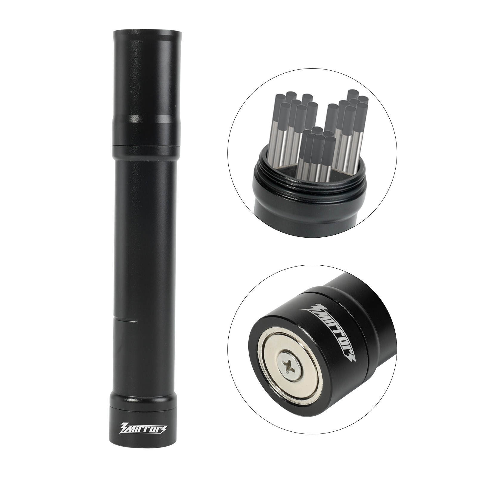 3mirrors Magnetic Base Tungsten Electrode Storage 3-Section TIGWelding Accessory
