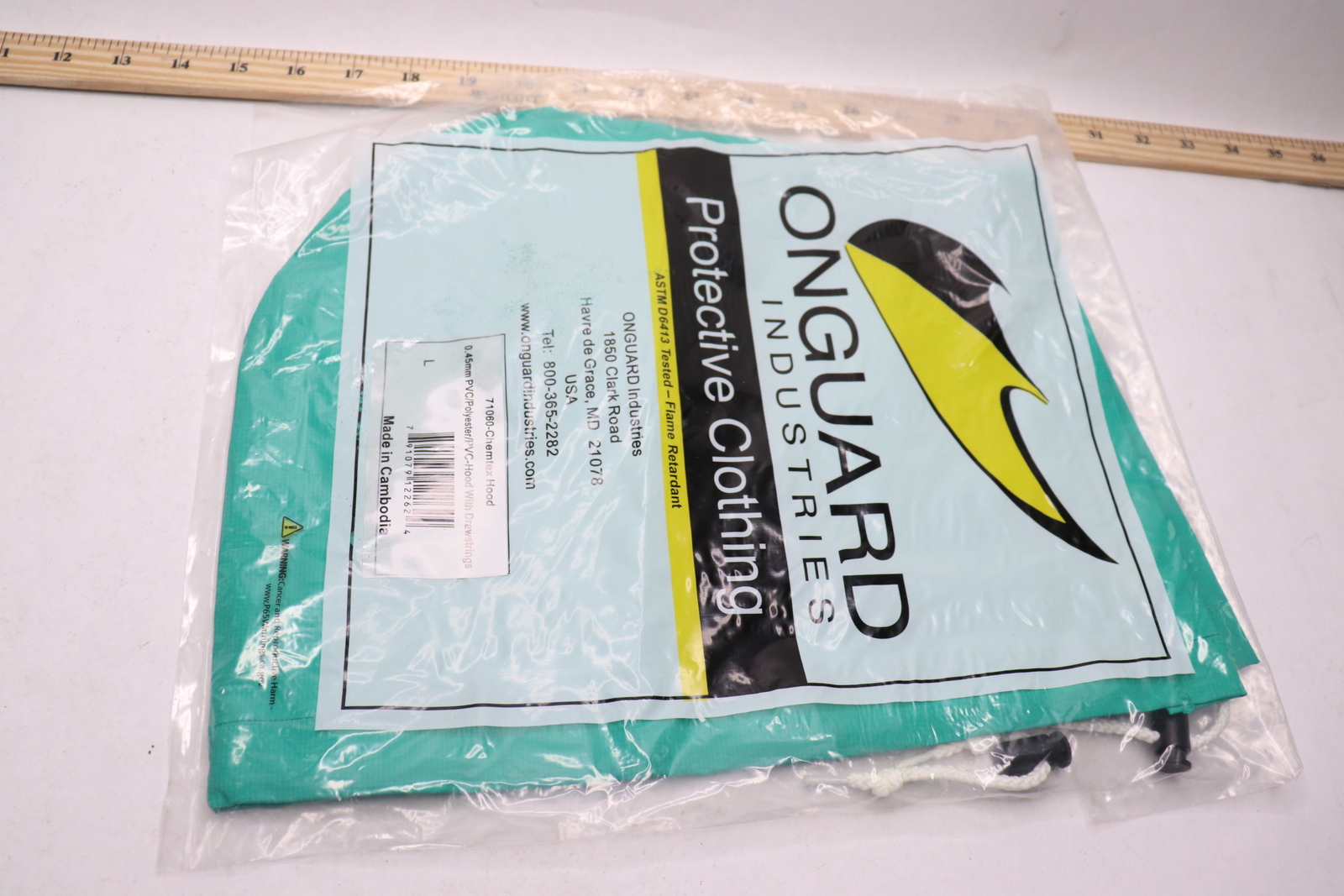 Onguard Chemtex Flame Retardant PVC Hood Green 71060