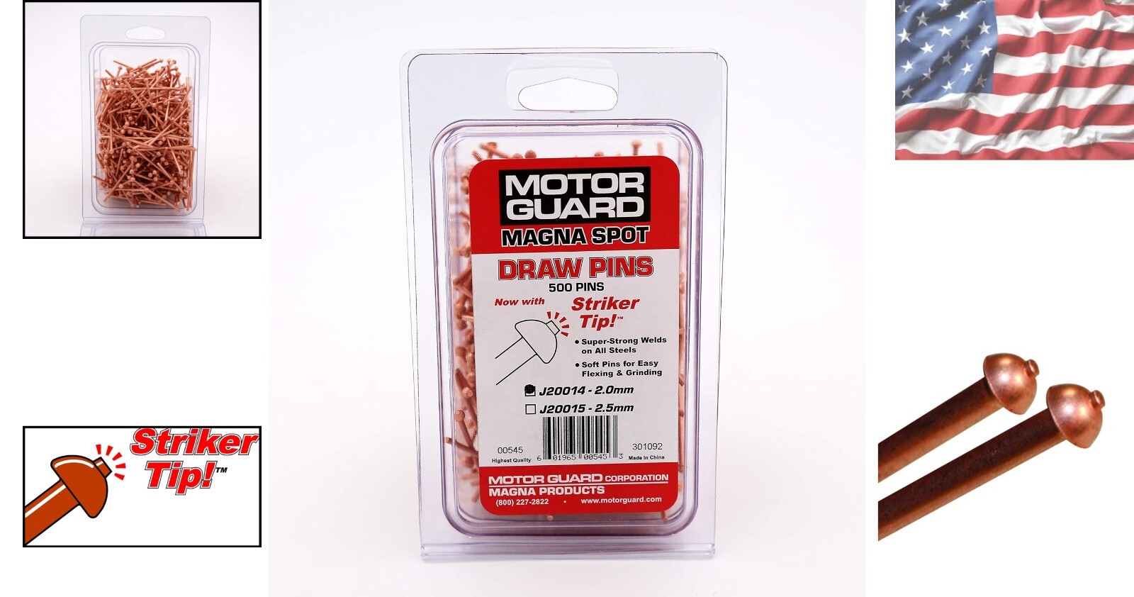 Reliable 2.0mm Copper Coated Welding Studs – 500 lb Pull, Easy Weld, 500 Count