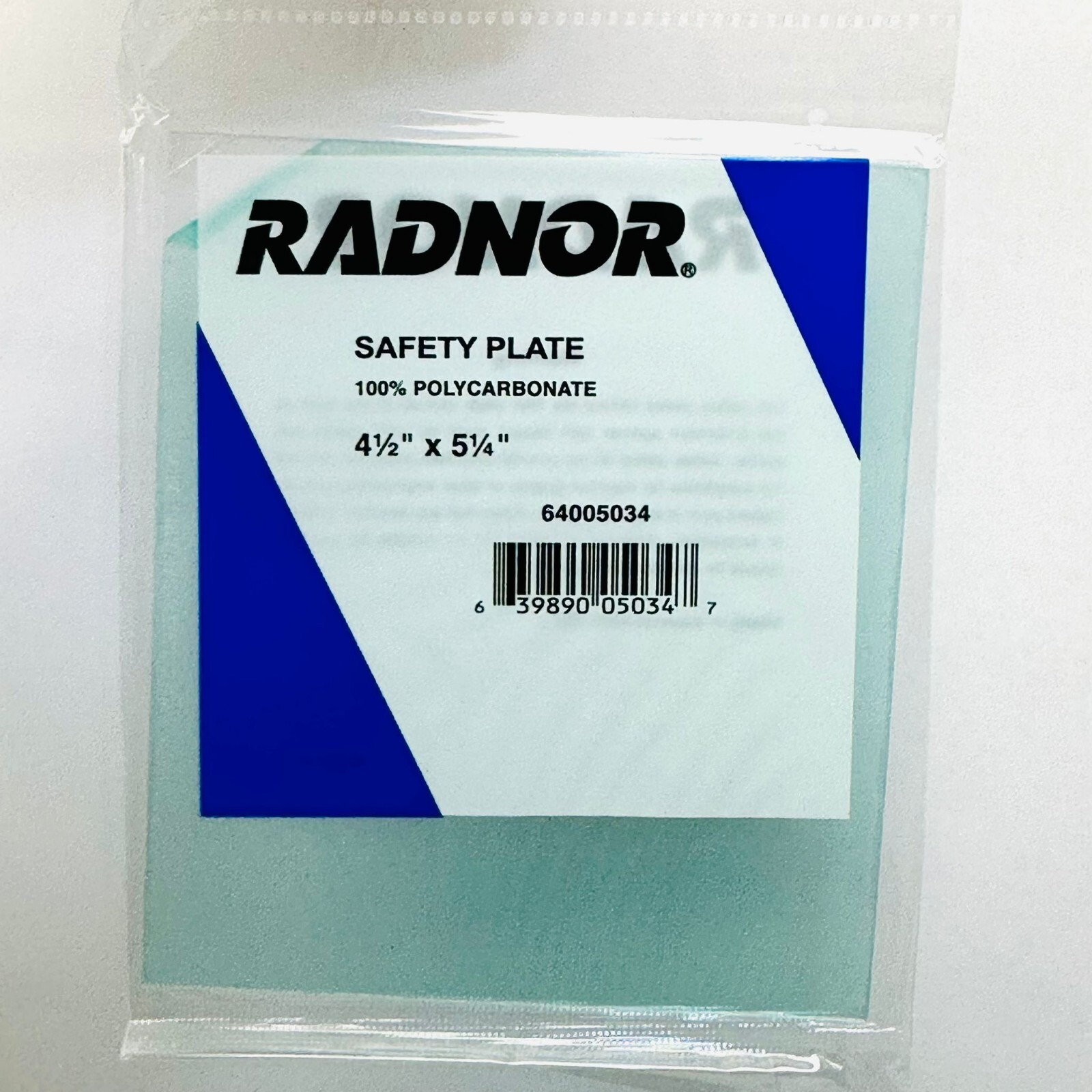 (LOT OF 10) RADNOR 64005034 SAFETY PLATE 100% POLYCARBONATE 4-1/2″ X 5-1/4″