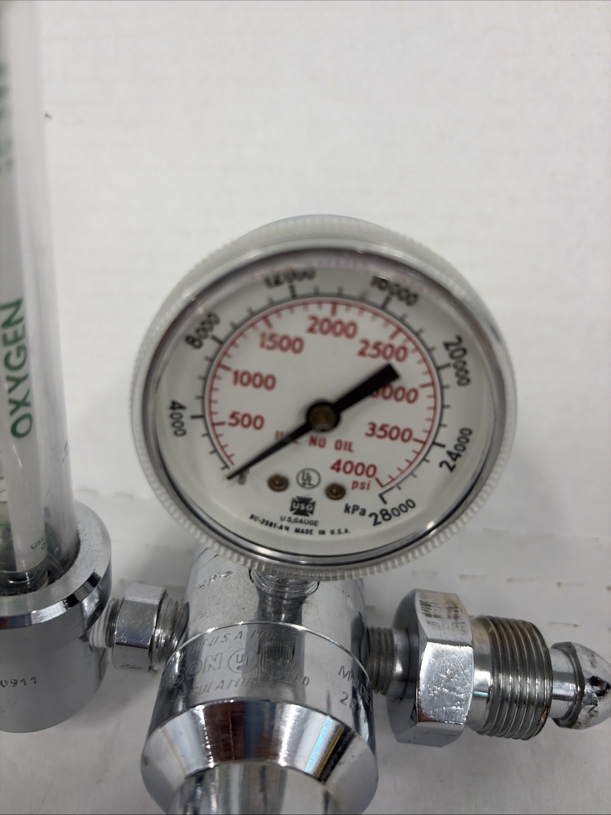 Hudson Oxygen Regulator Flowmeter CGA-540 0-7 LPM Medical Dual Gauge USA R12