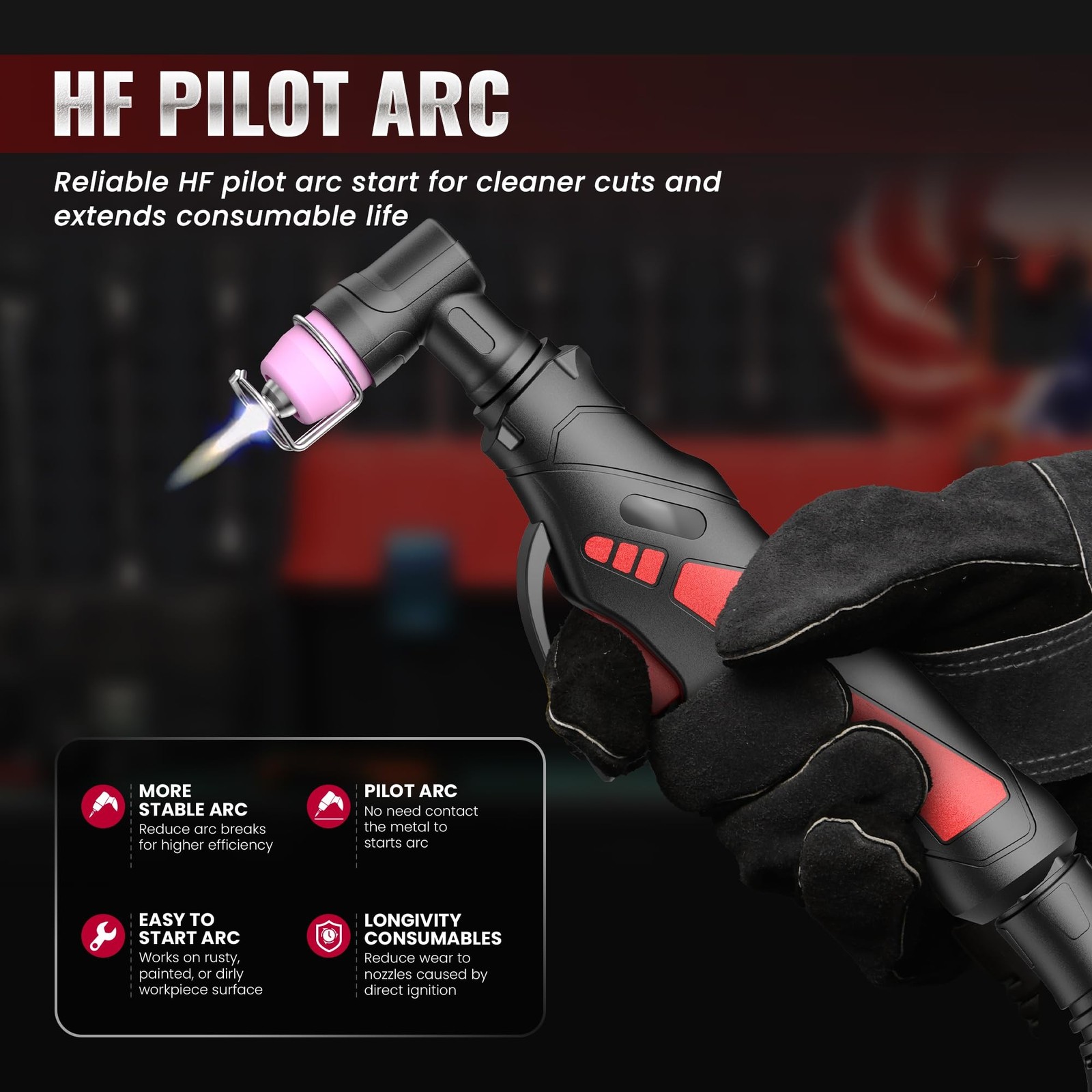 bestarc Pilot Arc Plasma Cutter, [LED Display][Air Sensor] 50A Plasma Cutter …
