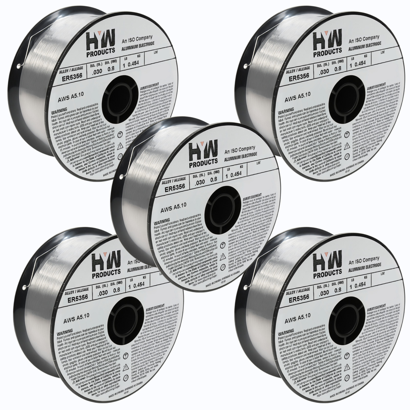 ER5356 Mig .030″ Aluminum Welding Wire 1-lb Roll (Made in North America) 5-Pack
