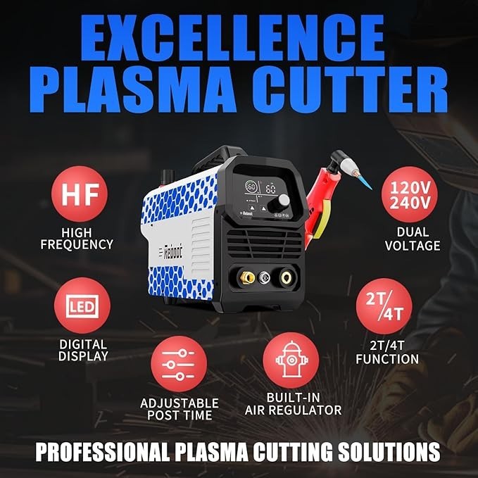 RBC6000D Max 60A Plasma Cutter, 120/240V Dual Voltage, 1/2″ Clean Cut, 5/8″ Max.