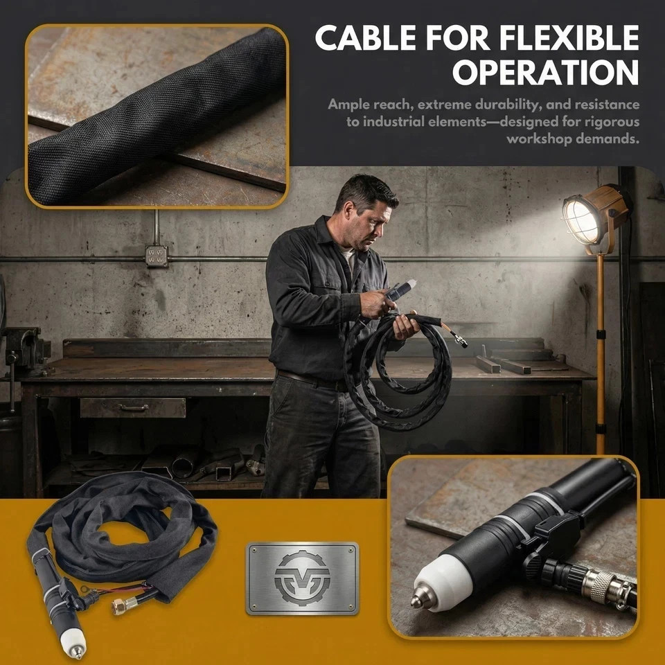 P80 Plasma Cutter Torch Pilot Arc 10FT/16FT/23FT Fit CUT55/65 Accessory 12mm Cut