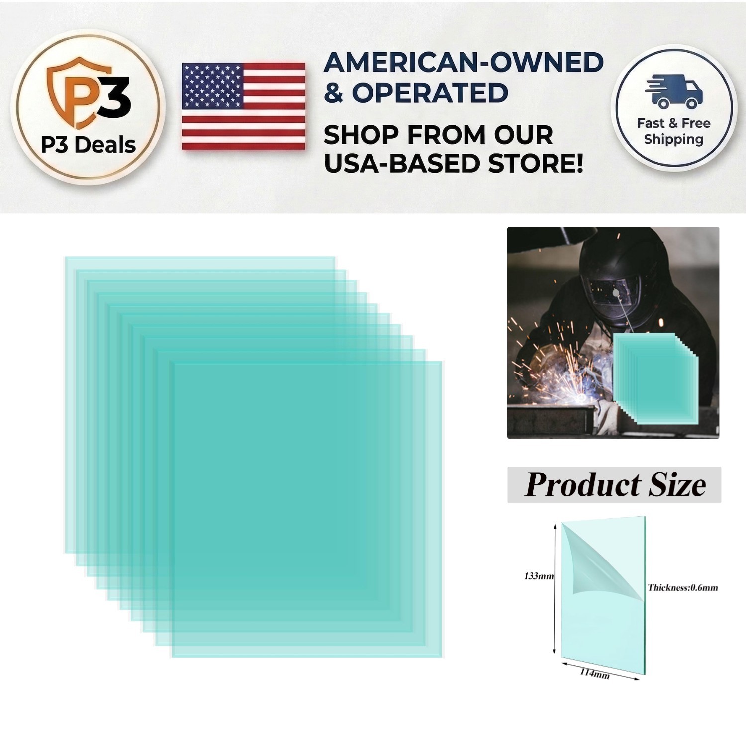 Cost-Effective 10-Piece Welding Helmet Lens Set – Easy Installation & Protection