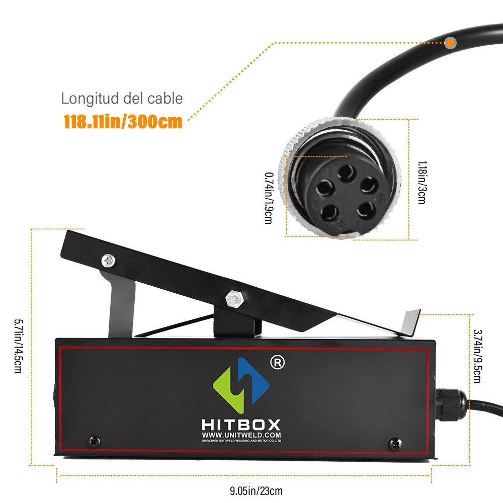 HITBOX 5in1 Aluminum AC DC TIG Welder Pulse/HF 200A MMA TIG Welder + Foot Pedal