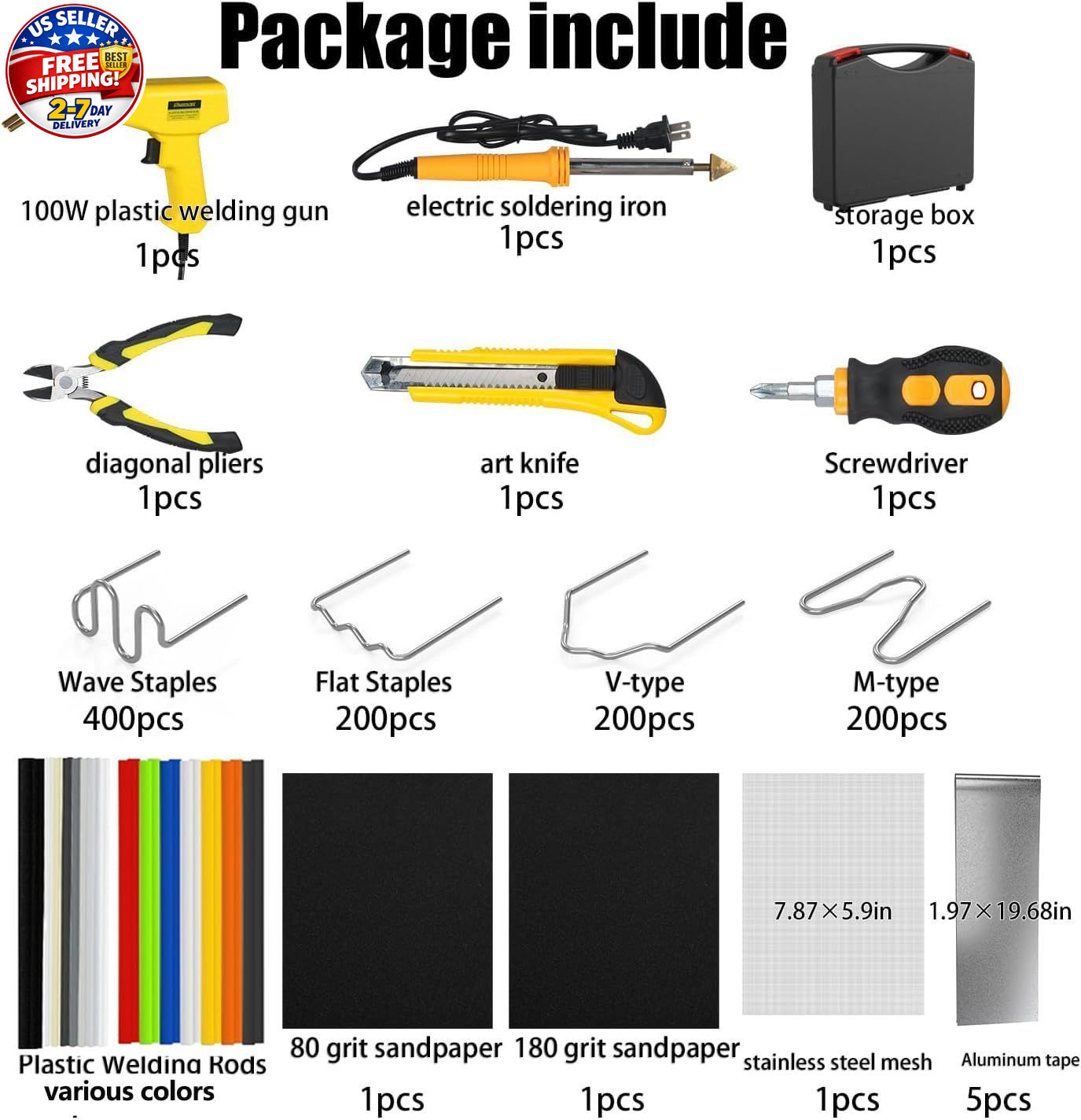 Plastic Welder, 2 in 1 Plastic Welding Kit, SONNLER 1000PCS Hot Stapler Plastic