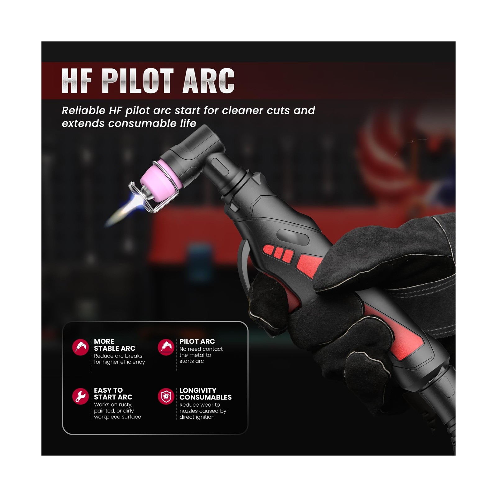 Bestarc Pilot Arc Plasma Cutter, [Large LED Display][Air Sensor] 50A Plasma C…