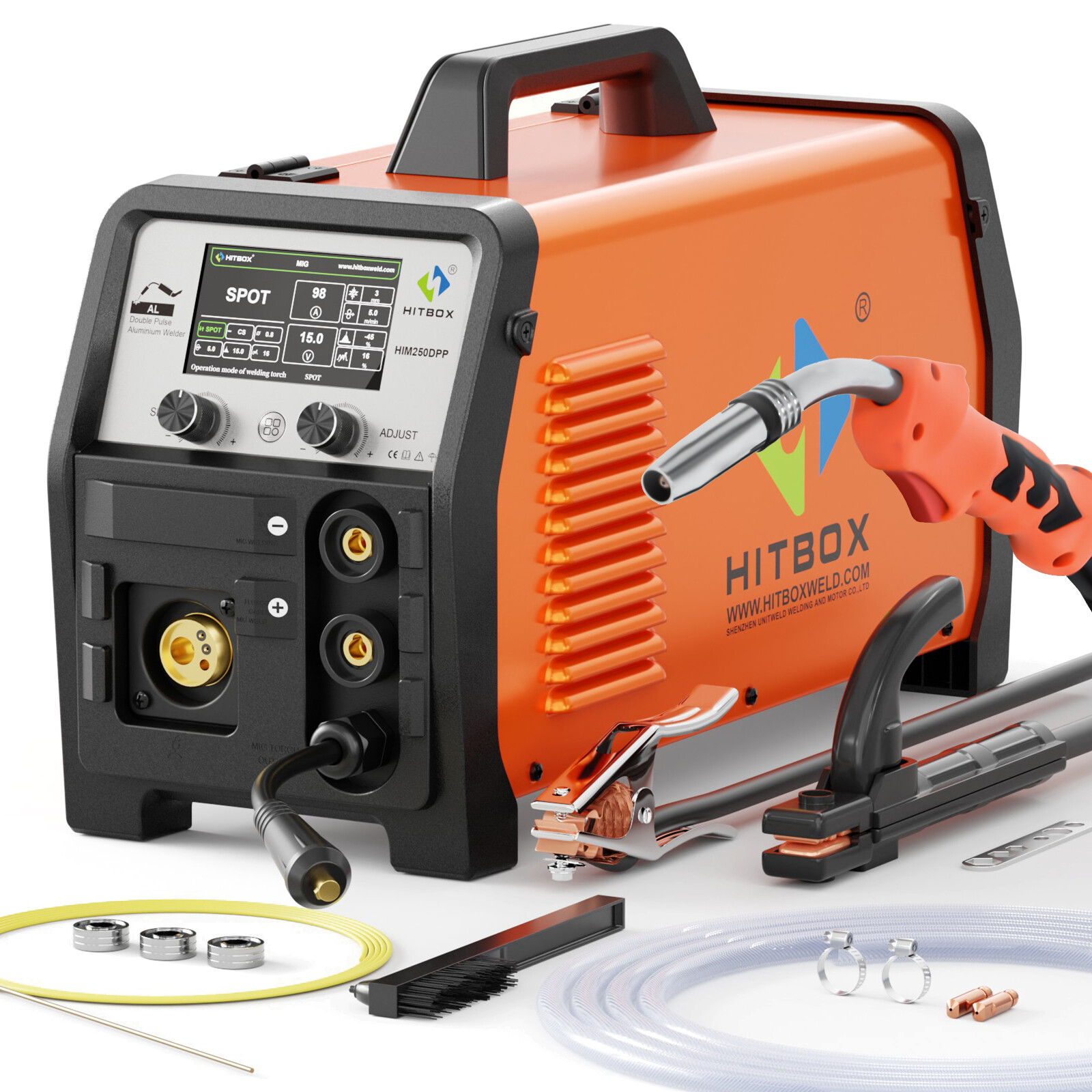HITBOX 7IN1 Aluminum 200Amp MIG Welding Machine Gas Gasless TIG MMA 110V/220V