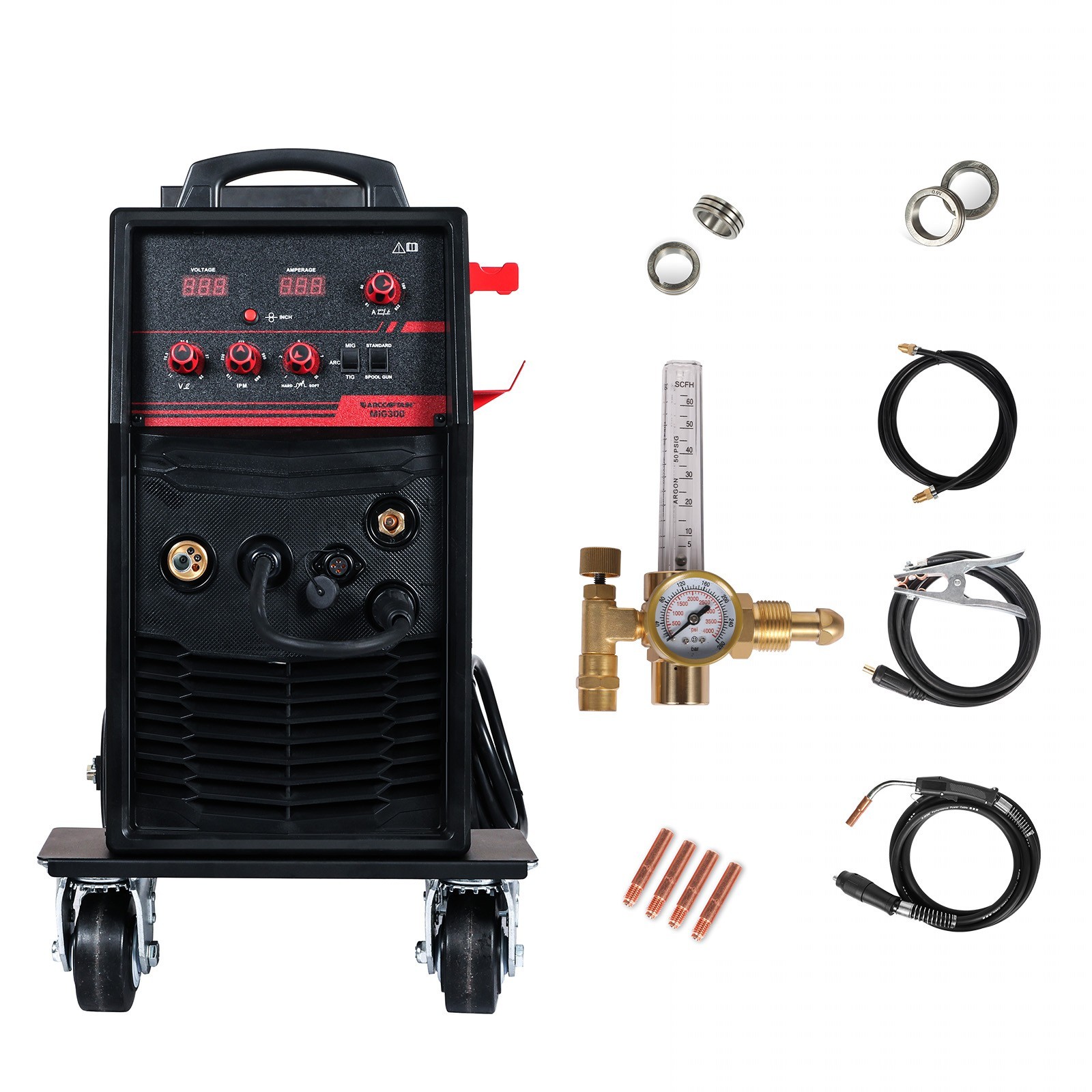 ArcCaptain MIG300 5-in-1 Industrial Welder, 240V, 50Hz/60Hz