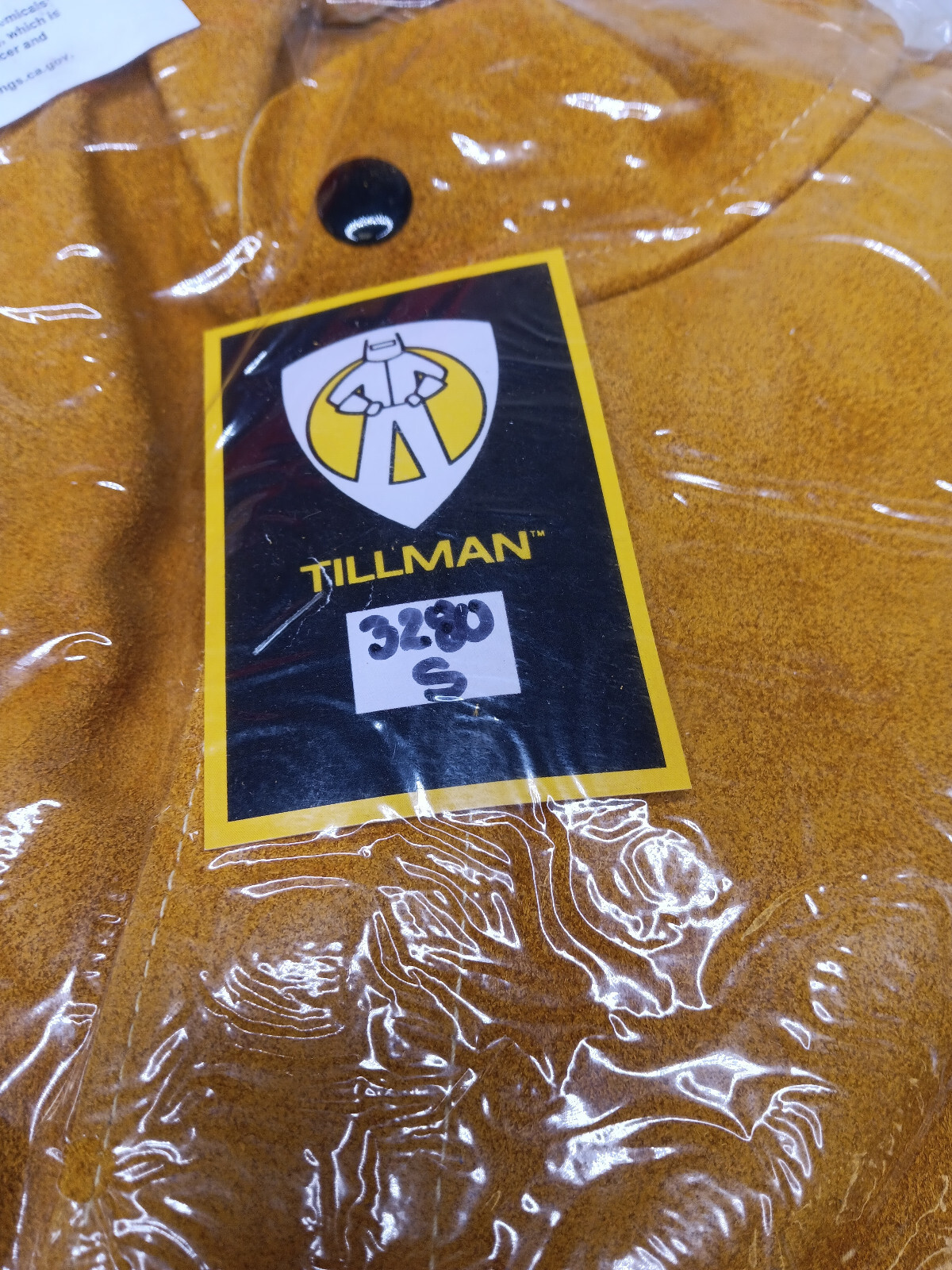 Tillman 3280 30′ Bourbon Brown Cowhide Welding Jacket, Size Small