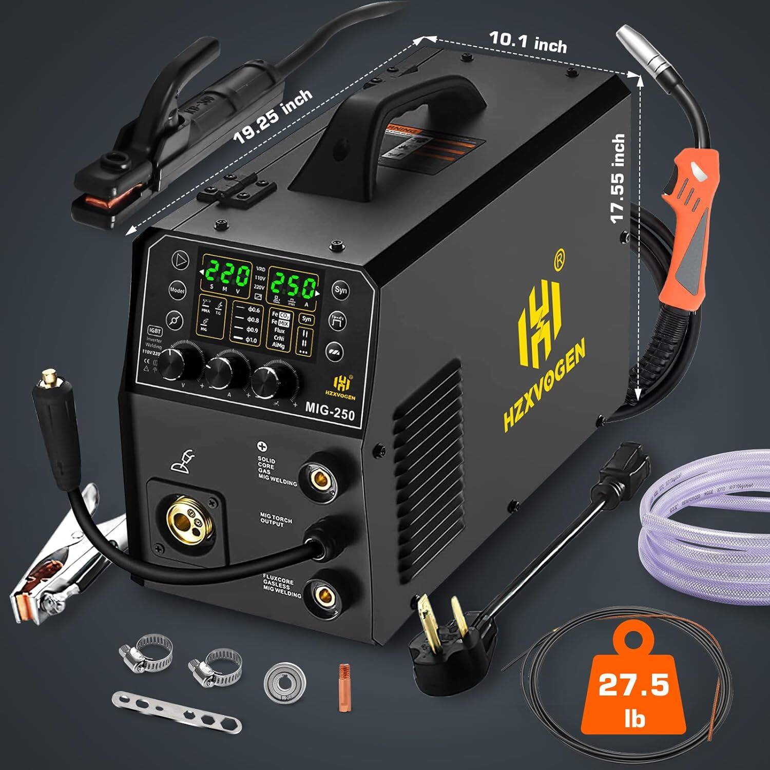 250A Aluminum MIG Welder 110/220V Spot Gas Gasless TIG ARC MIG Welding Machine
